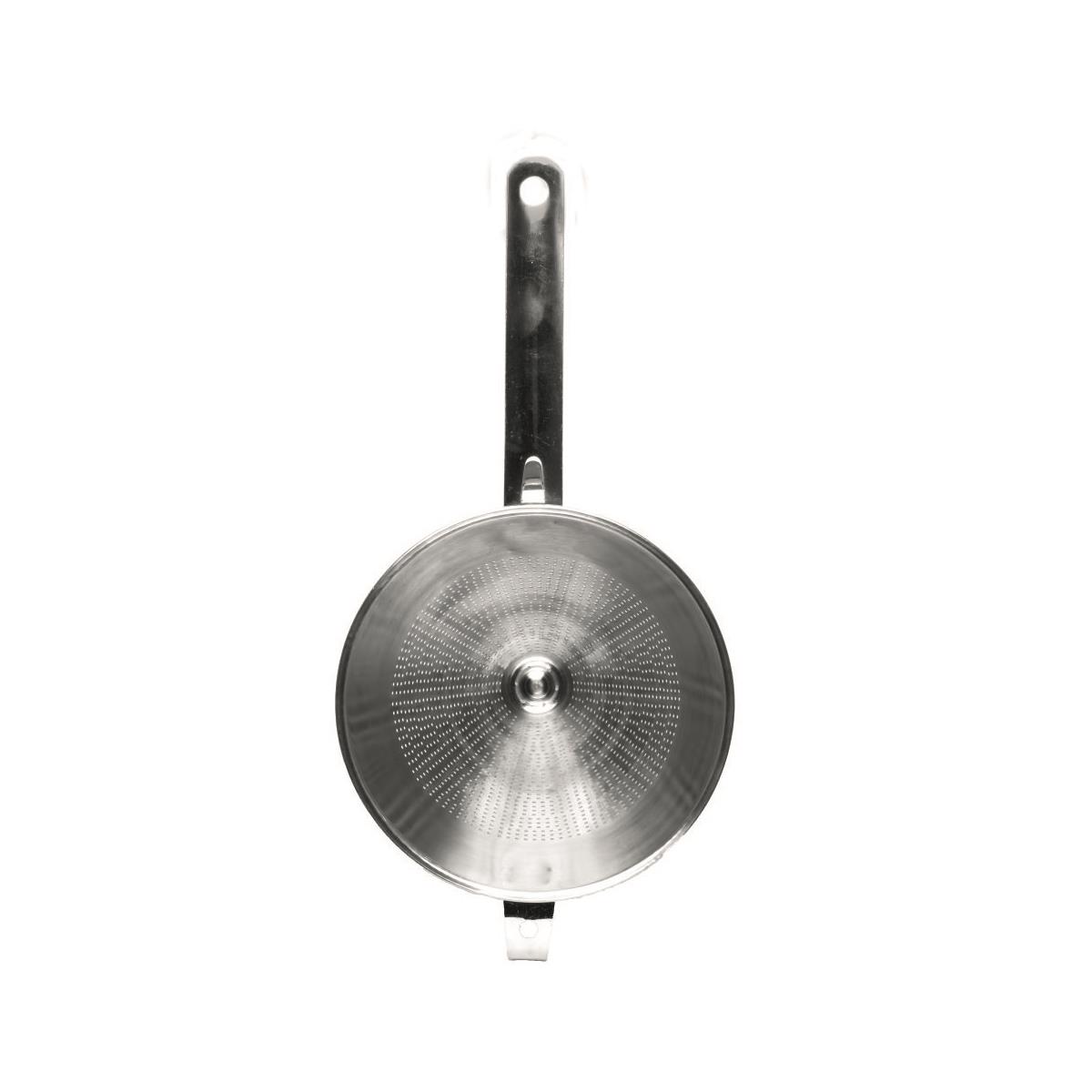 HENDI Spitzsieb ø 18 cm Edelstahl mit Randhalterung perforiert ø 18 x 38 Gastro, Küchensieb Spitz zulaufend