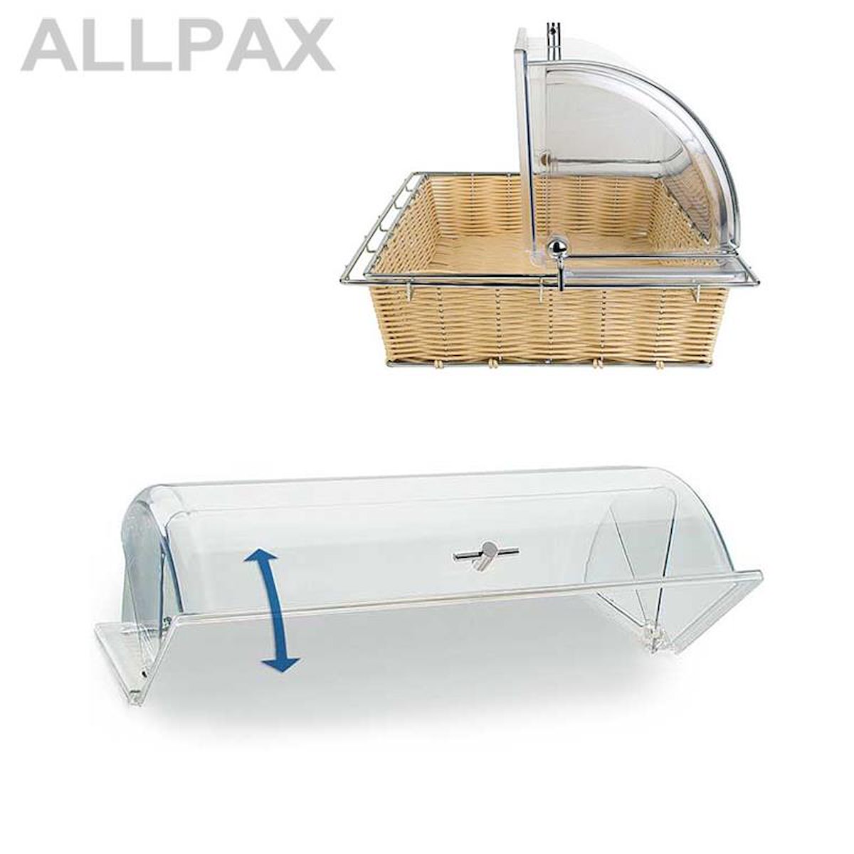 Großansicht der Bildergalerie GN 1/1 Rolltop-Haube 53 x 32,5 cm, Höhe 17 cm, Griff Chrom