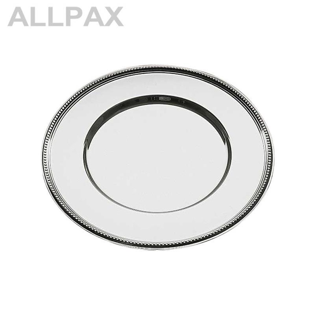 Platzteller mit Perlrand, Edelstahl