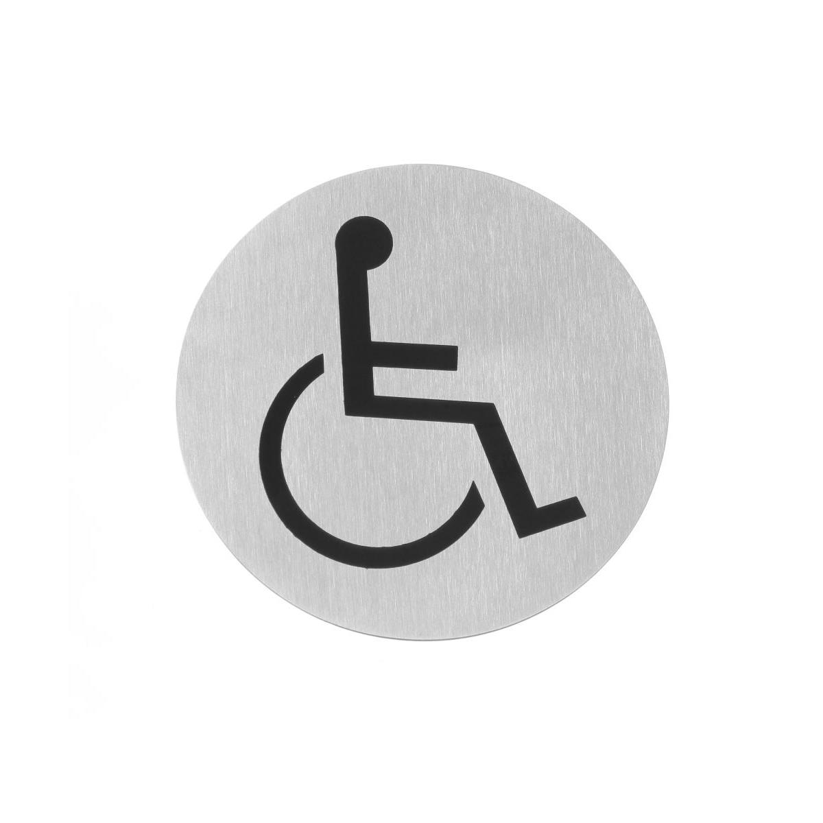 Türschild Behinderten-WC, Edelstahl