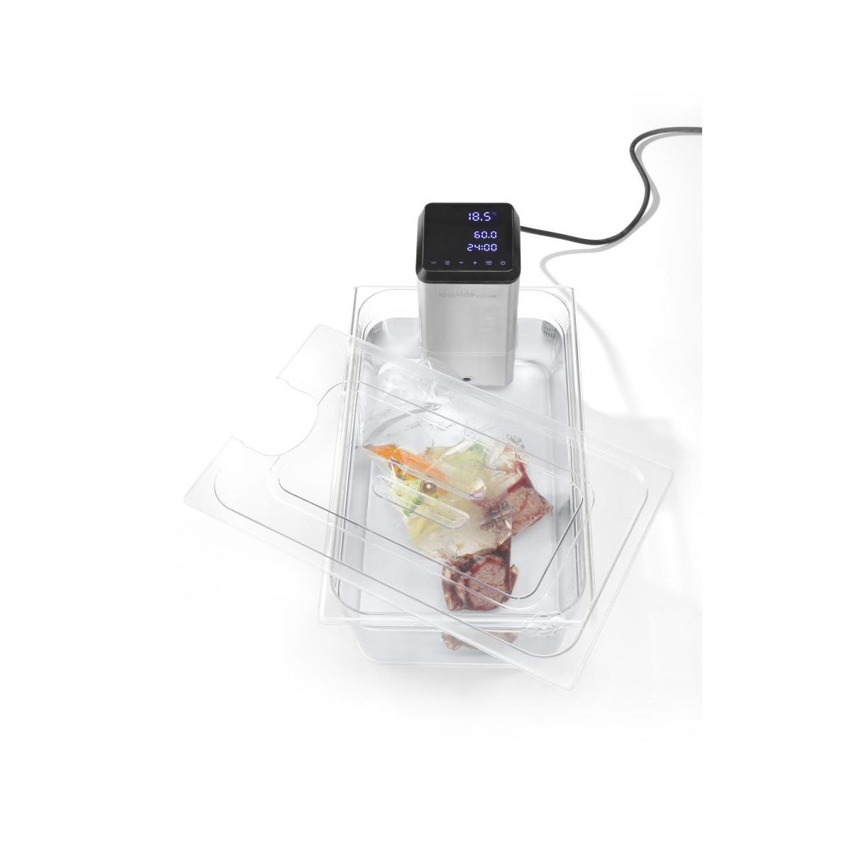 Hendi GN Deckel 1/1 mit Aussparung rund für iVide Plus Sous Vide Stab 530 x 325 mm PC Kunststoff, Sous Vide Deckel