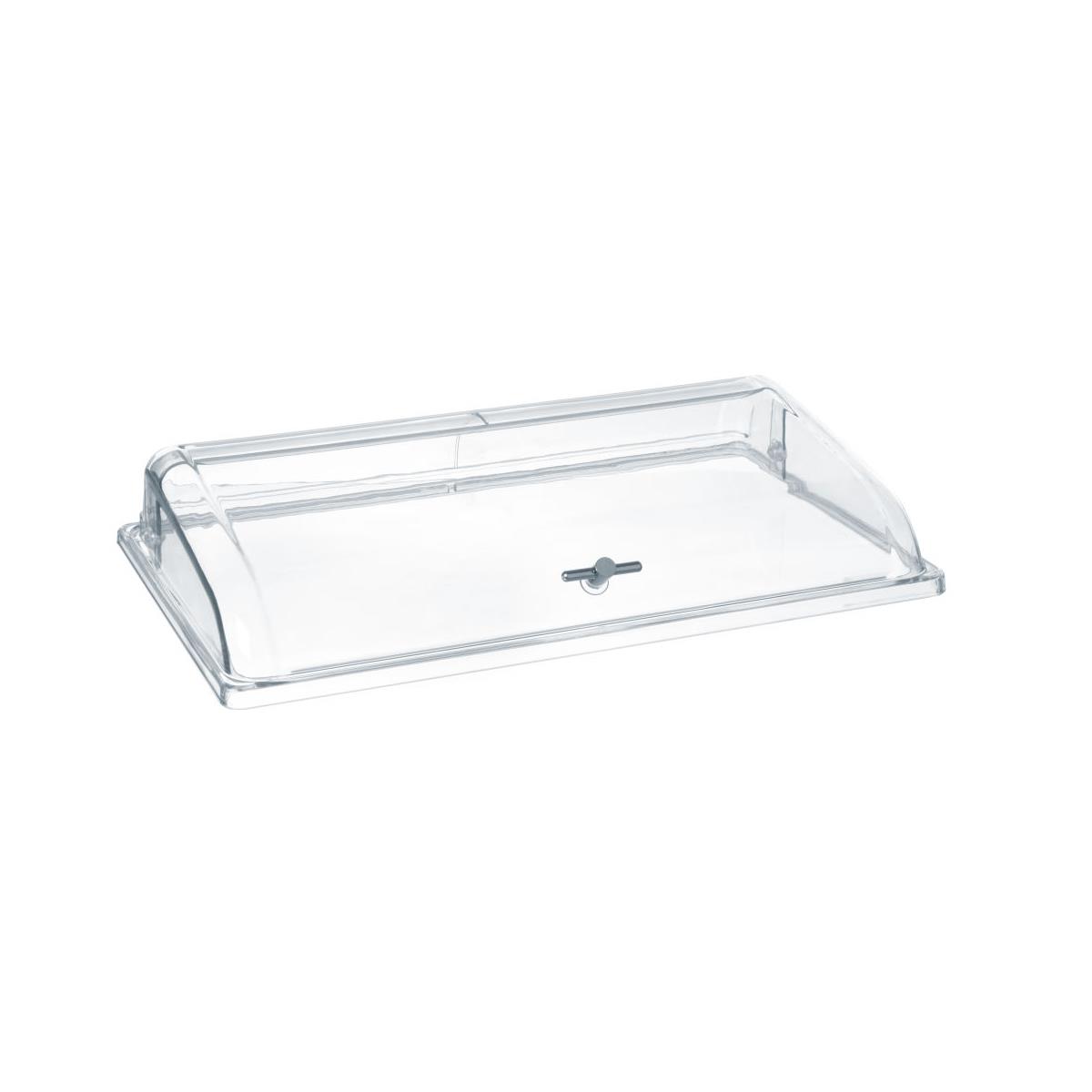 HENDI Buffet Haube GN 1/1 aufklappbar aus Polycarbonat 54,5 x 33,5 x 9,5 cm, Gastro Buffet Rolltop Haube