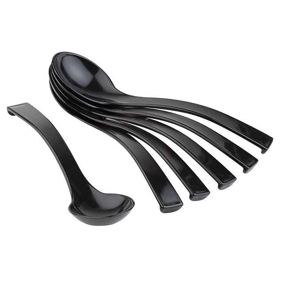 Feinkostlöffel schwarz, 6er Set