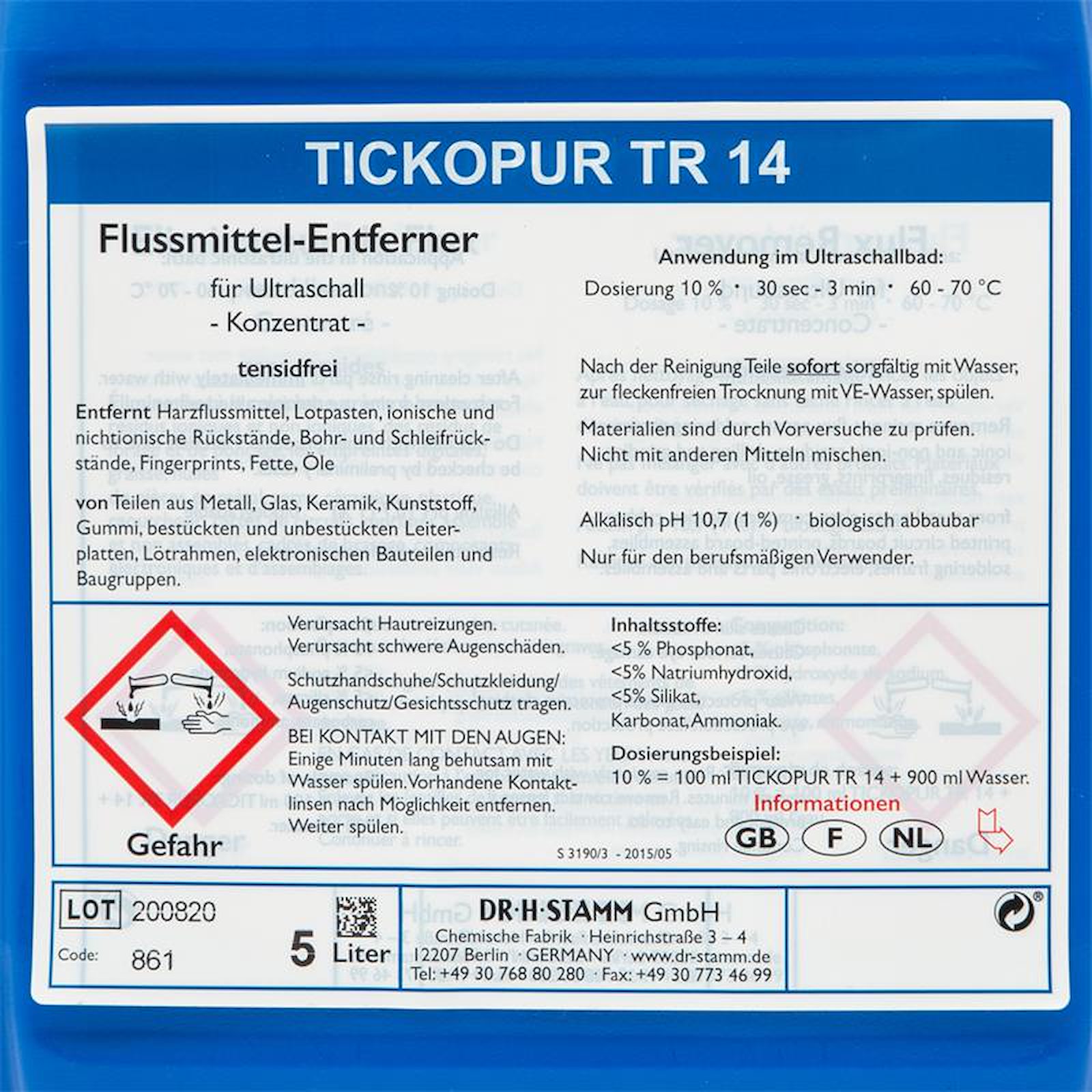 TICKOPUR TR 14 Etikett