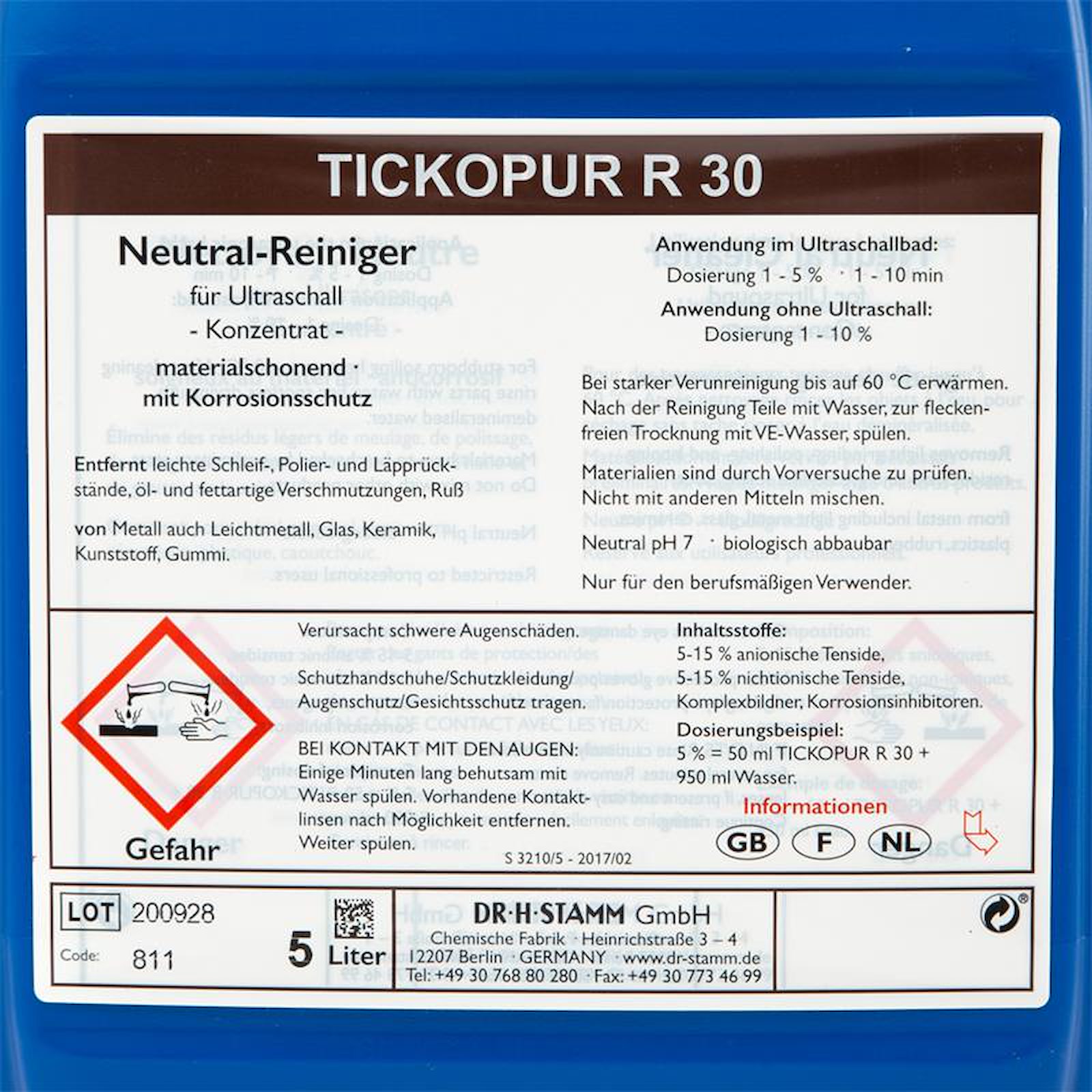 TICKOPUR R 30 Etikett
