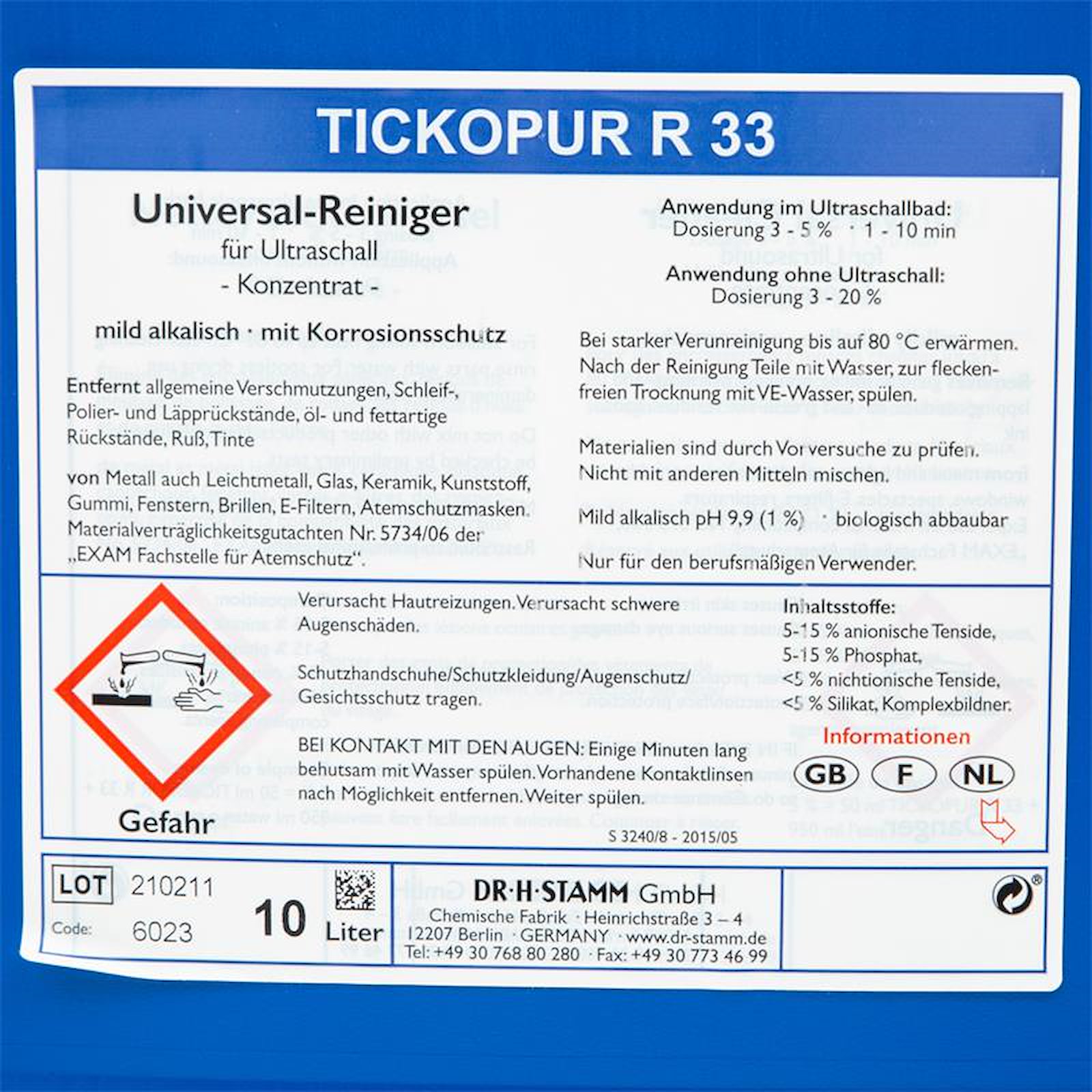 TICKOPUR R 33 Etikett