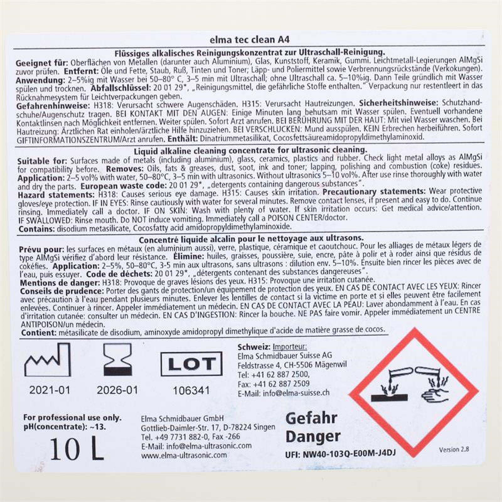 elma tec clean A4 Etikett Rückseite