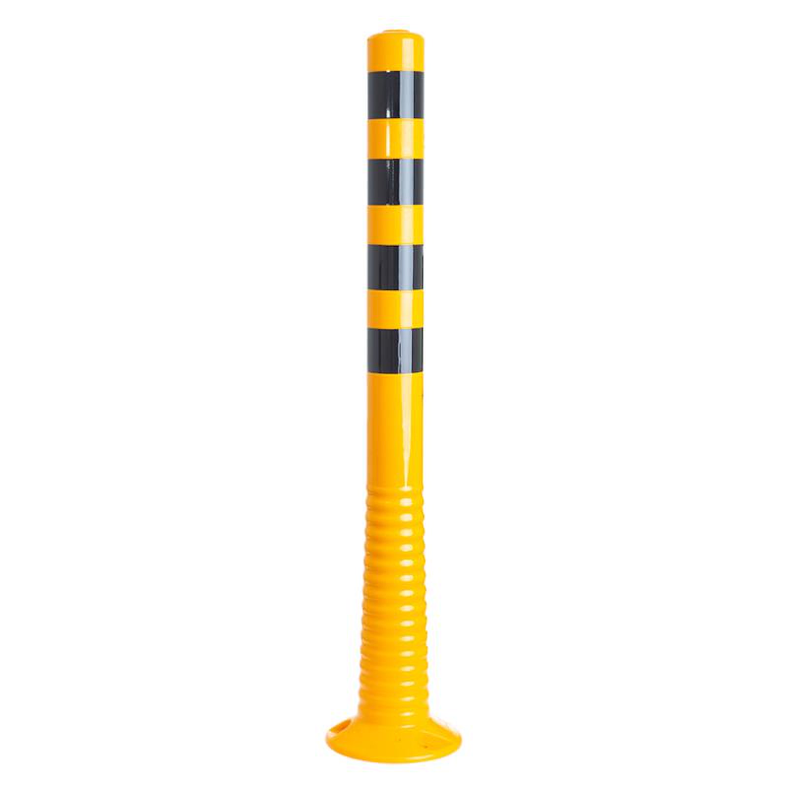 Leitpoller Flexipfosten, gelb mit schwarzen Streifen, 80 mm Durchmesser