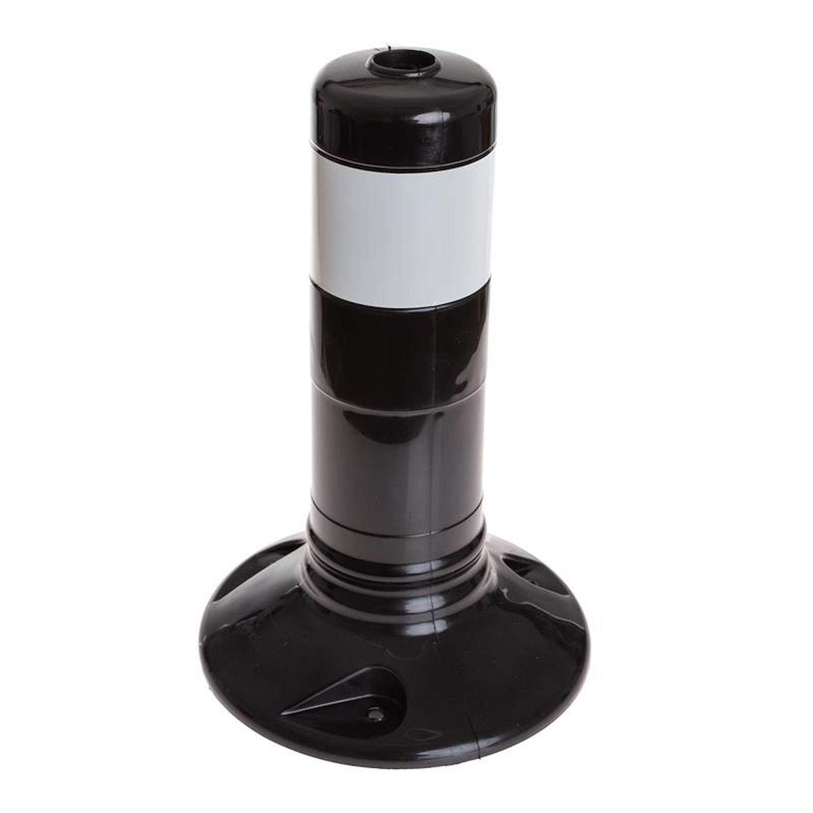Leitpoller Flexipfosten, schwarz-silber, 80 mm Durchmesser