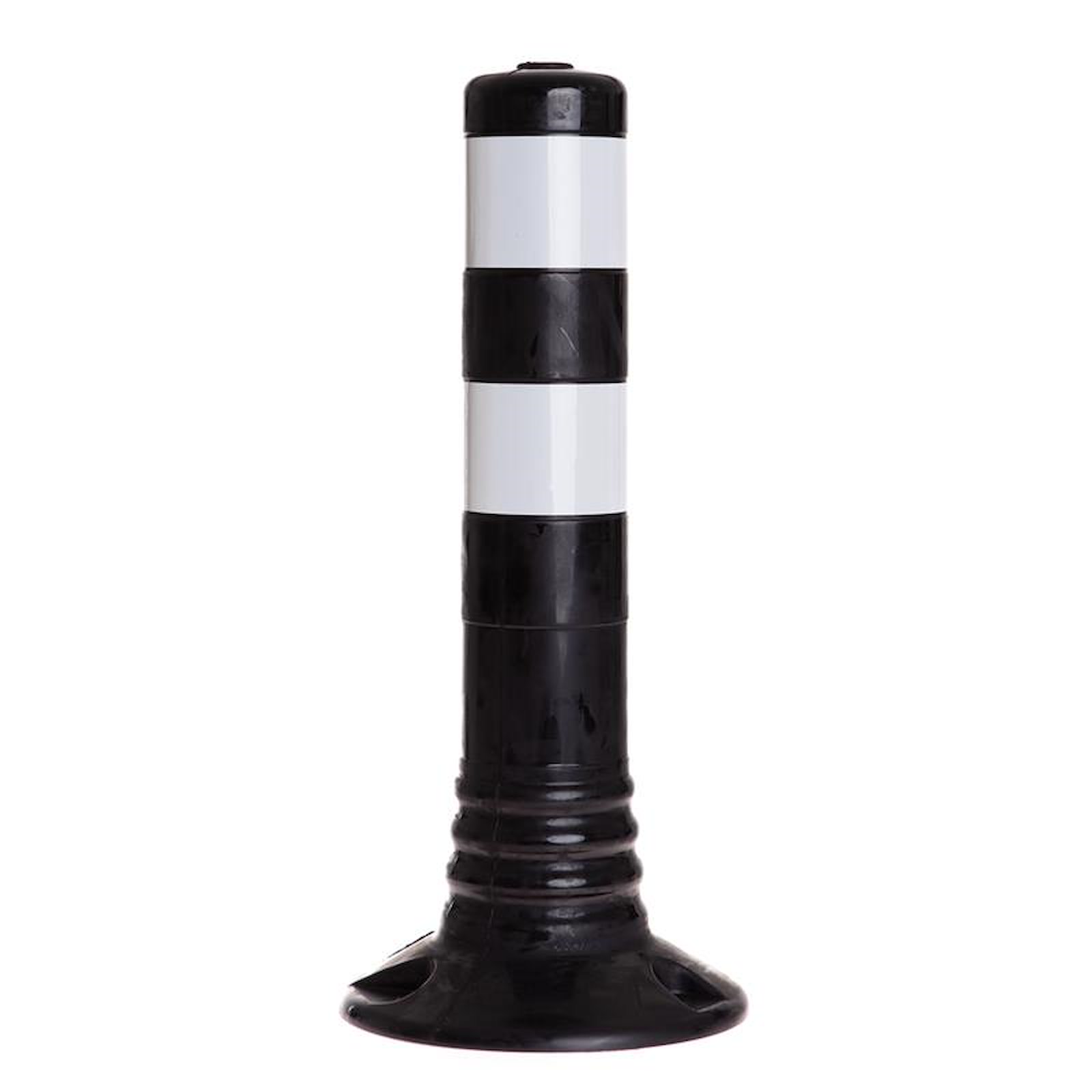 Leitpoller Flexipfosten, schwarz-silber, 80 mm Durchmesser