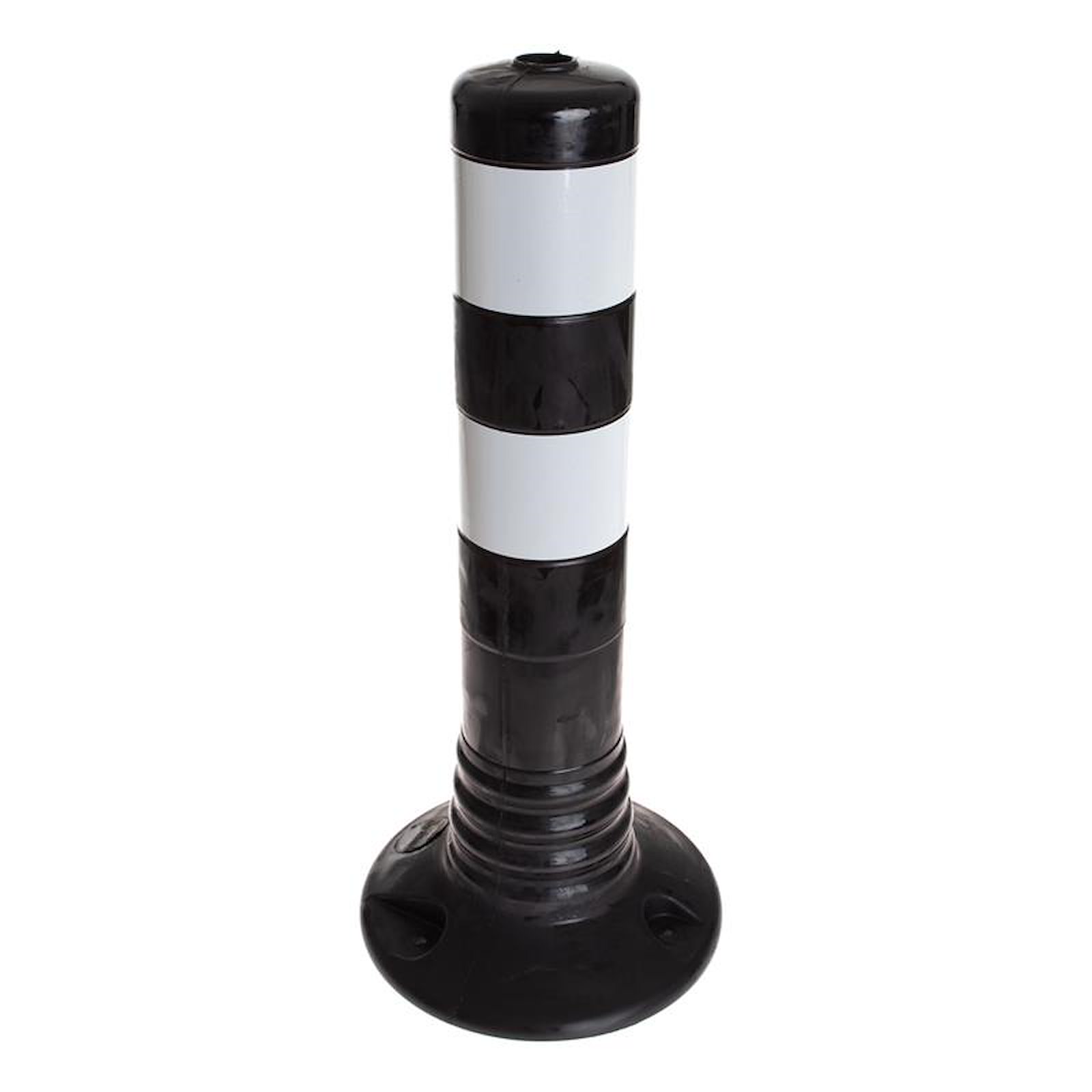 Leitpoller Flexipfosten, schwarz-silber, 80 mm Durchmesser