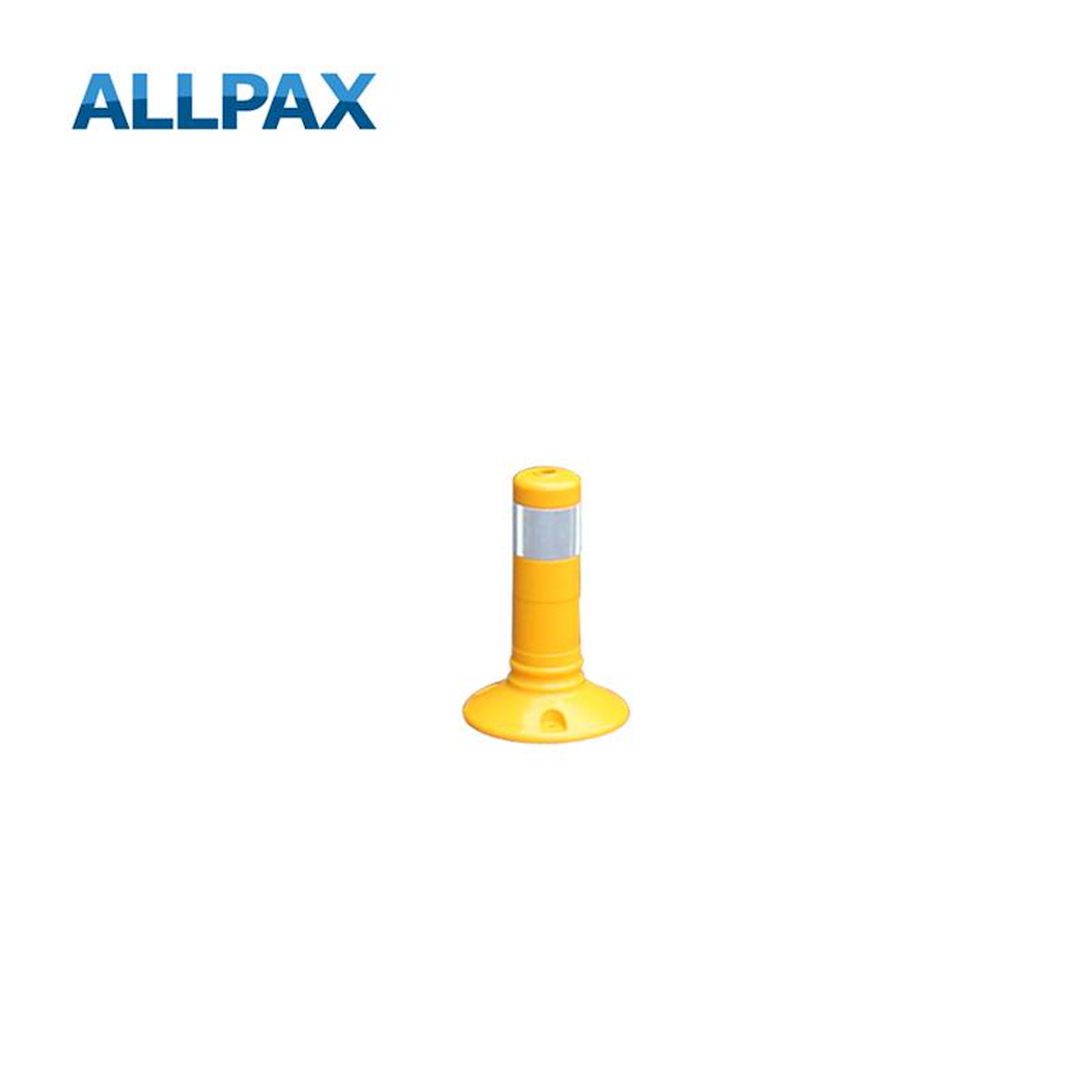 Leitpoller Flexipfosten gelb mit retroreflektierender Folie 80 mm Durchmesser