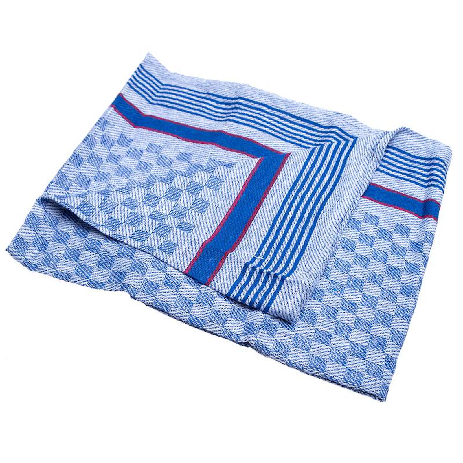 Grubentuch blau-kariert, Baumwolle, 12 Stück