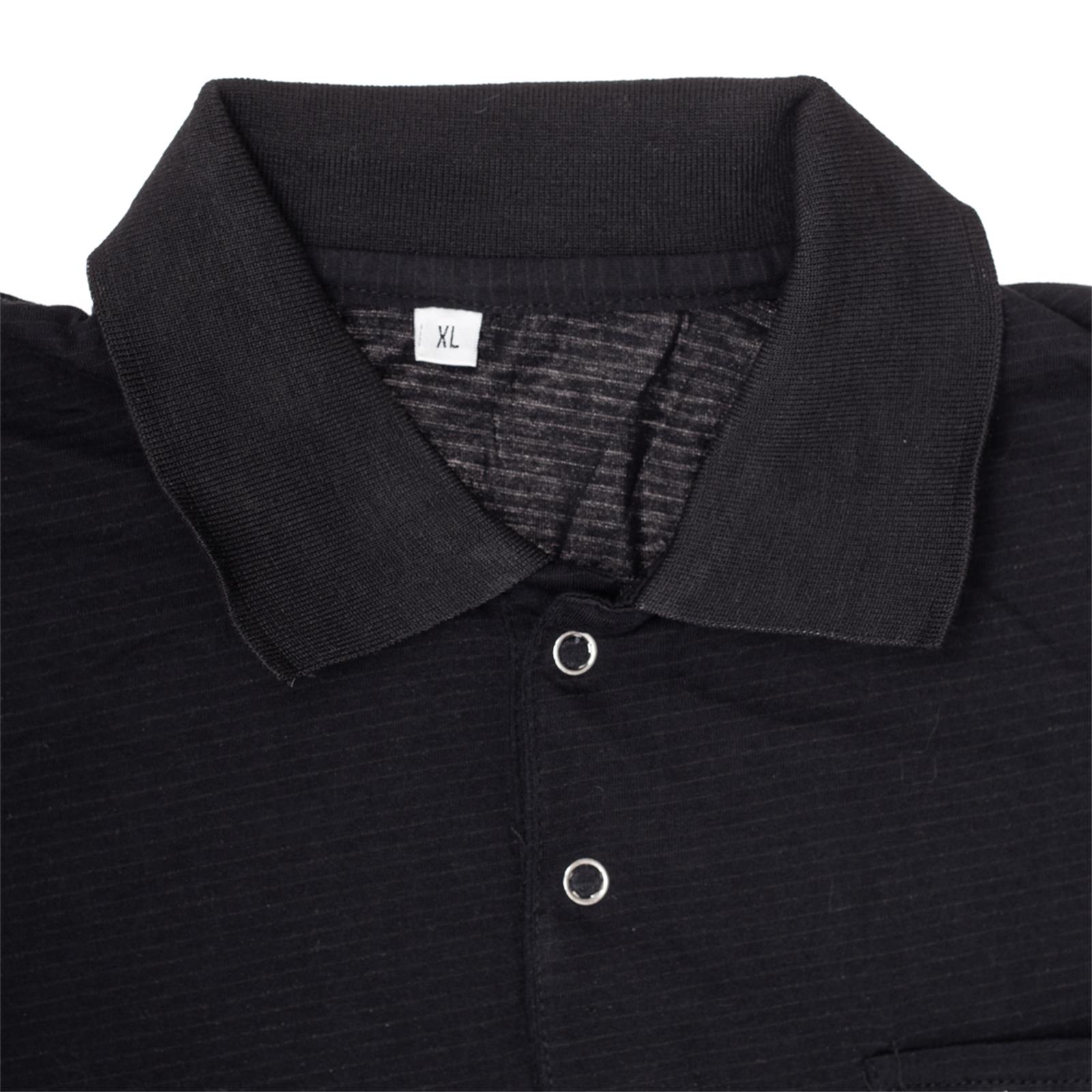 ESD Polo Shirt, Schwarz, V-Ausschnitt, Kragen