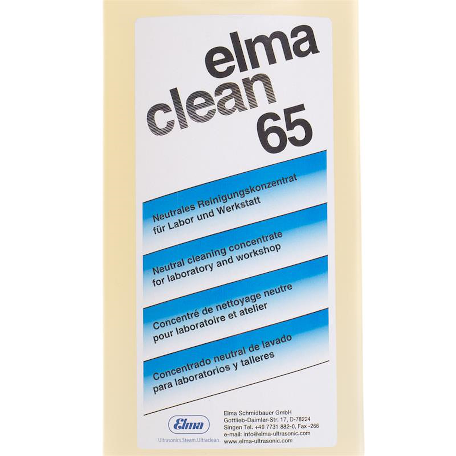 elma clean 65 Etikett Vorderseite