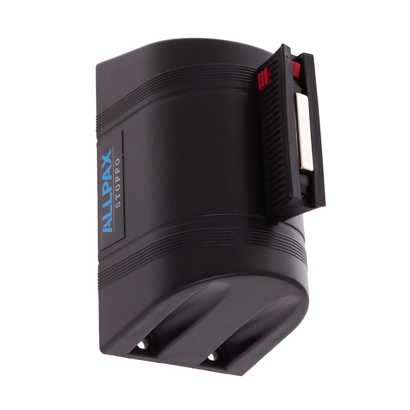 STOPPO XL Magnet Absperrband gelb schwarz 3 m, Wandkassette schwarz