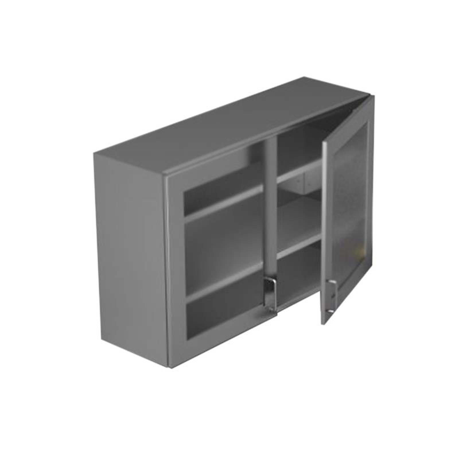 Wandschrank mit Glas-Flügeltüren, 46 cm