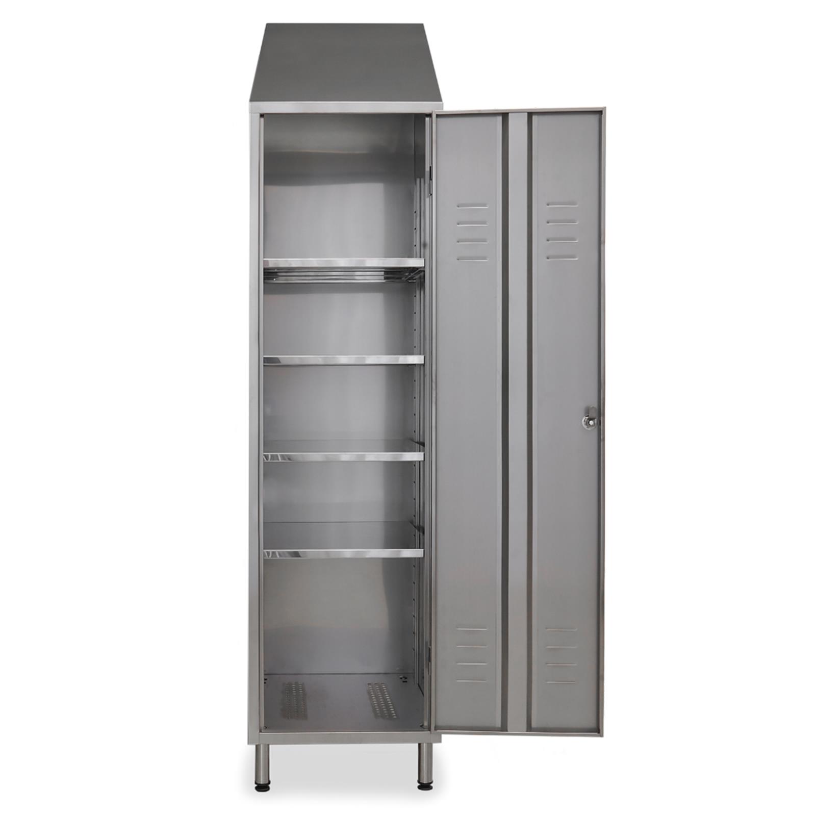 Edelstahlschrank geöffnet