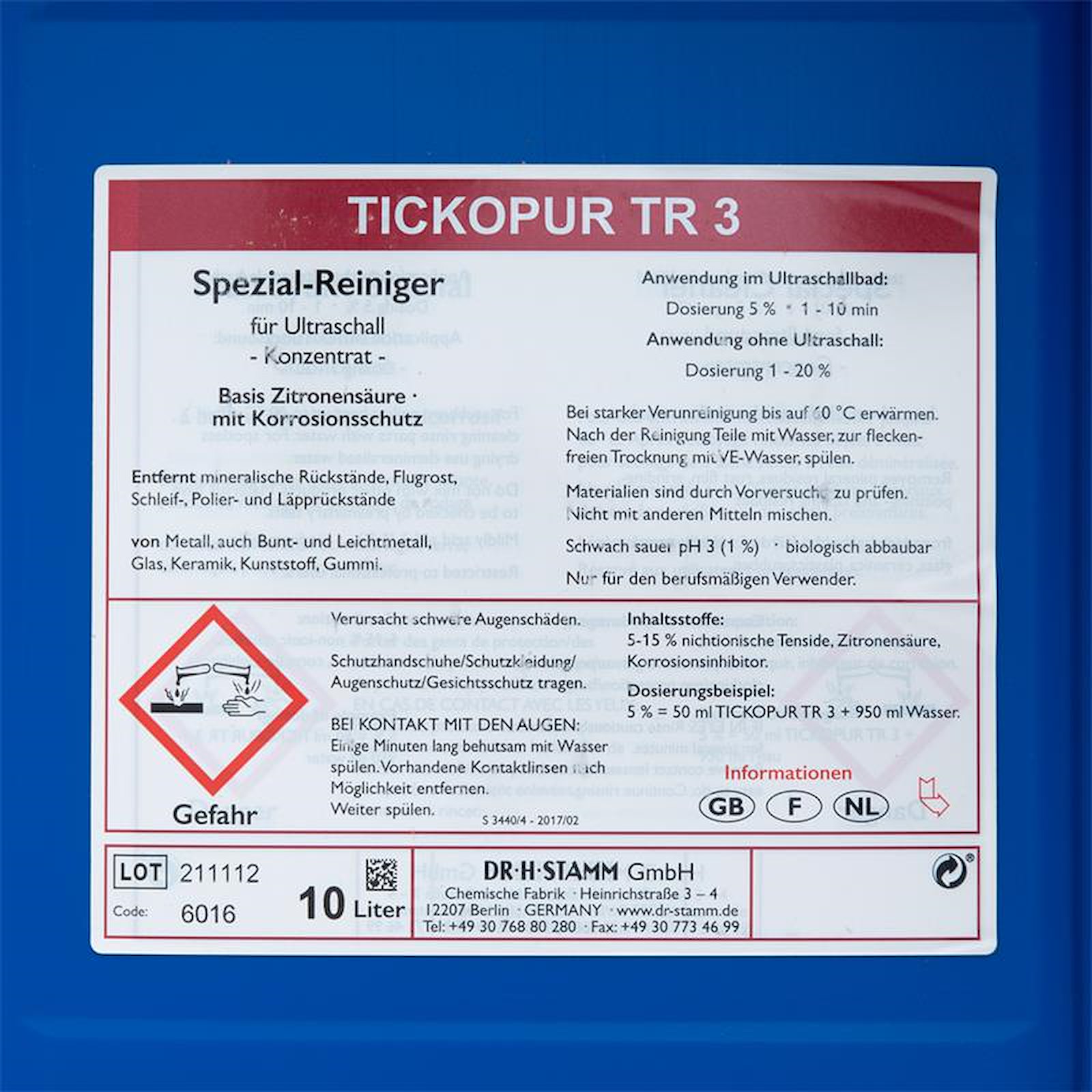 TICKOPUR TR 3 Etikett
