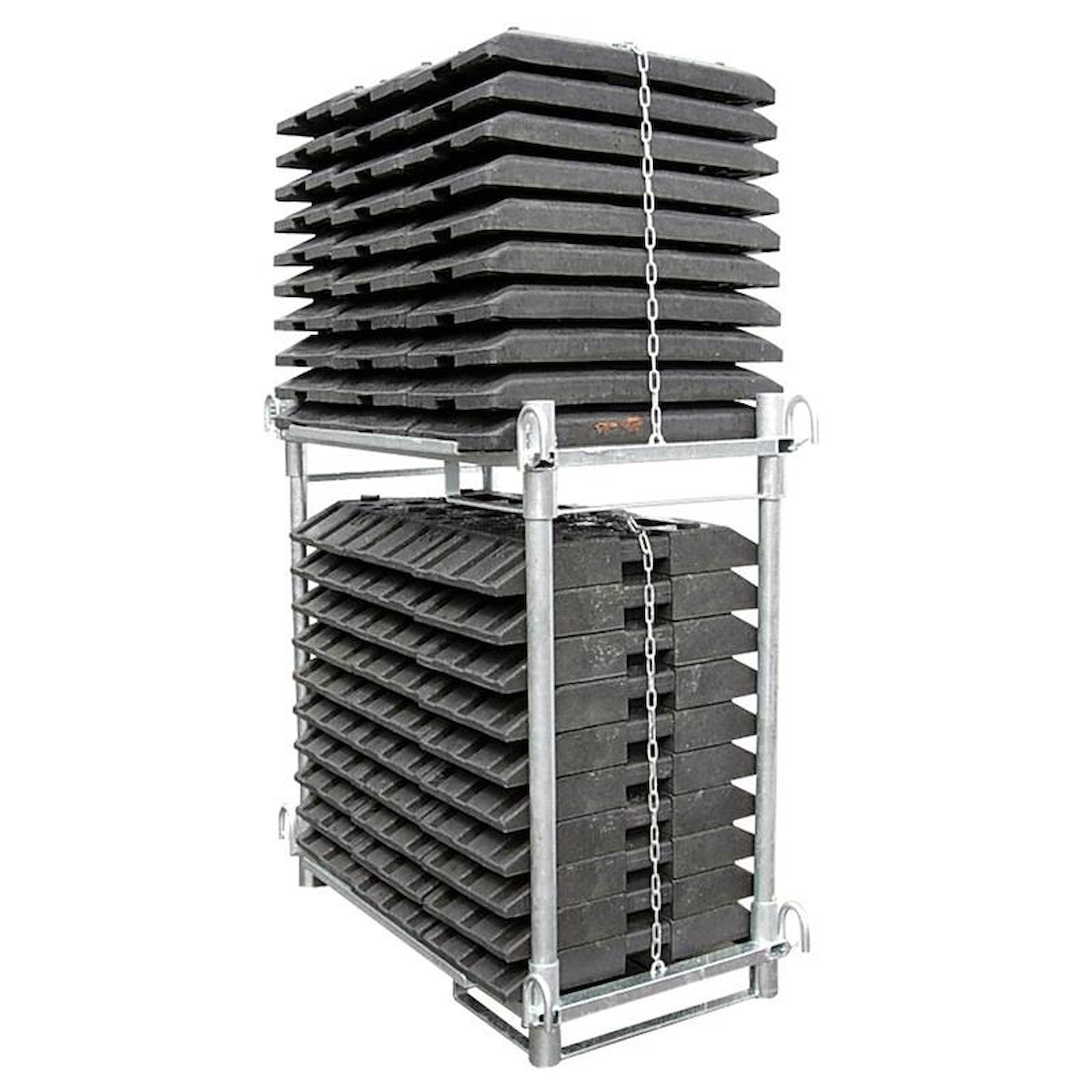 Transportpalette für 30 Fußplatten