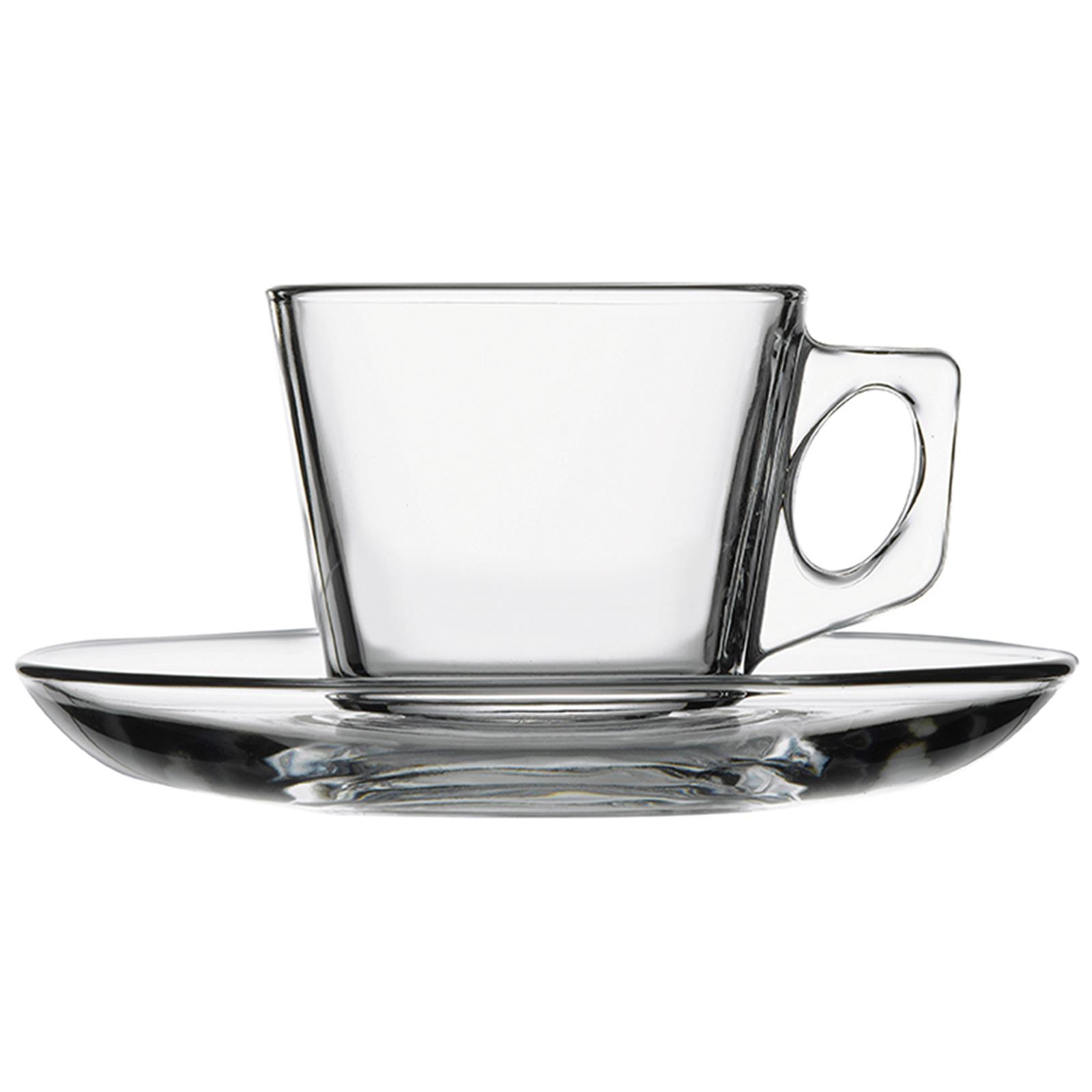 Espressotassen mit Unterteller Set 80 ml, Glas