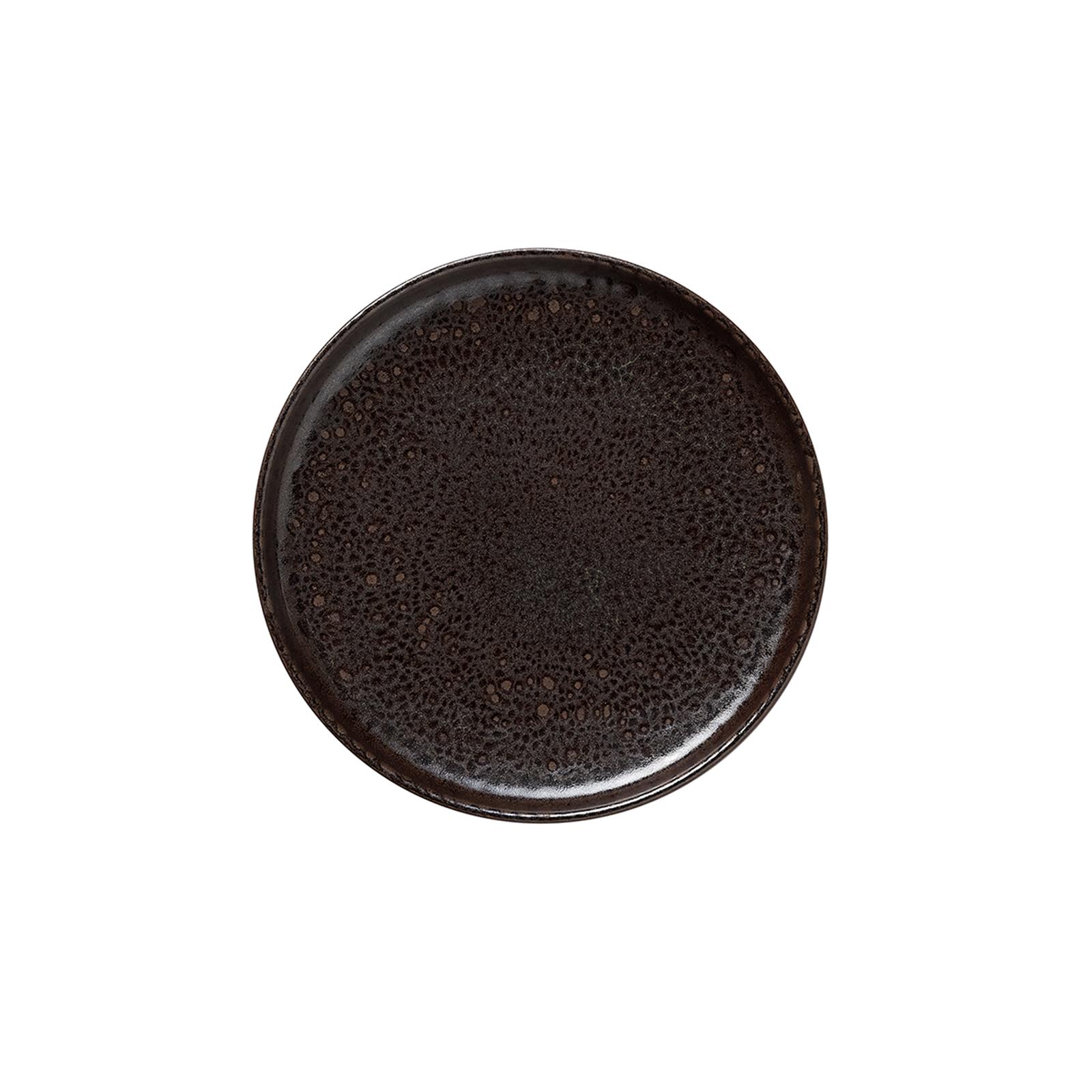 Teller flach Metallic Brown