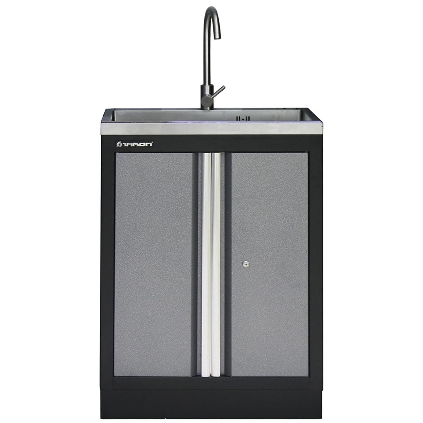 Waschbecken mit Werkstattschrank
