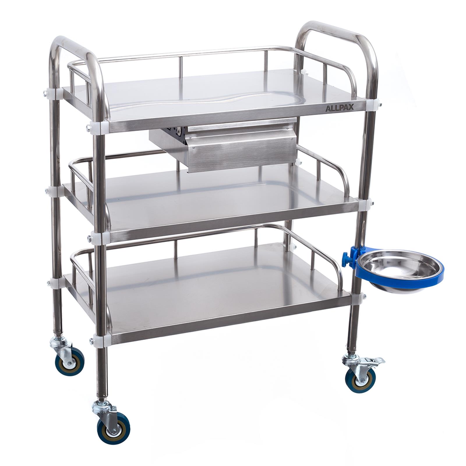 Laborwagen mit 3 Ablagen und Schublade 60 x 40 x 86 cm