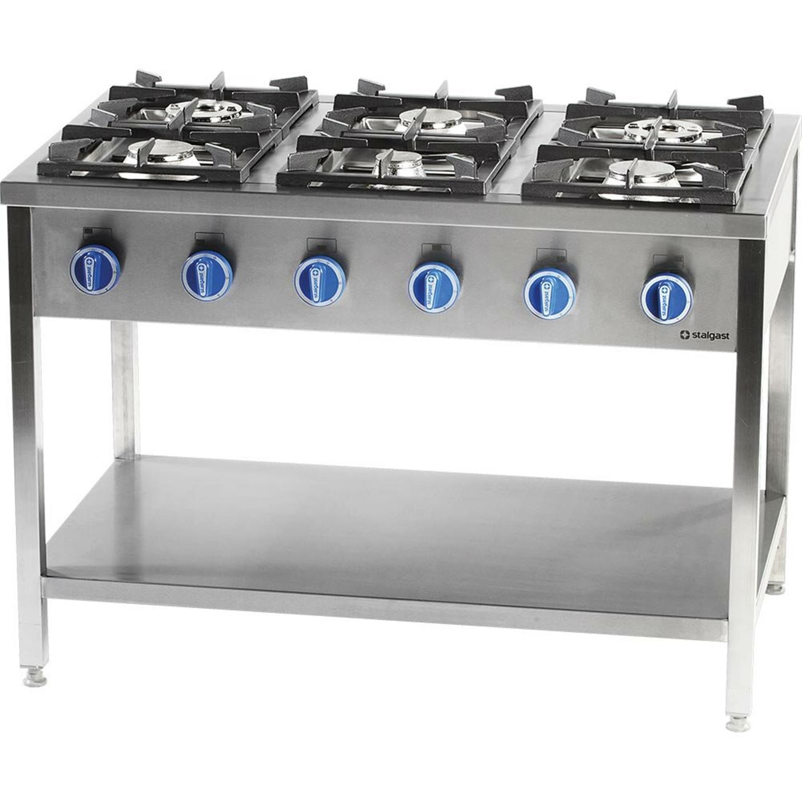 Gasherd Serie 700 mit 4 / 6 Brennern, 800 / 1200 mm Breite