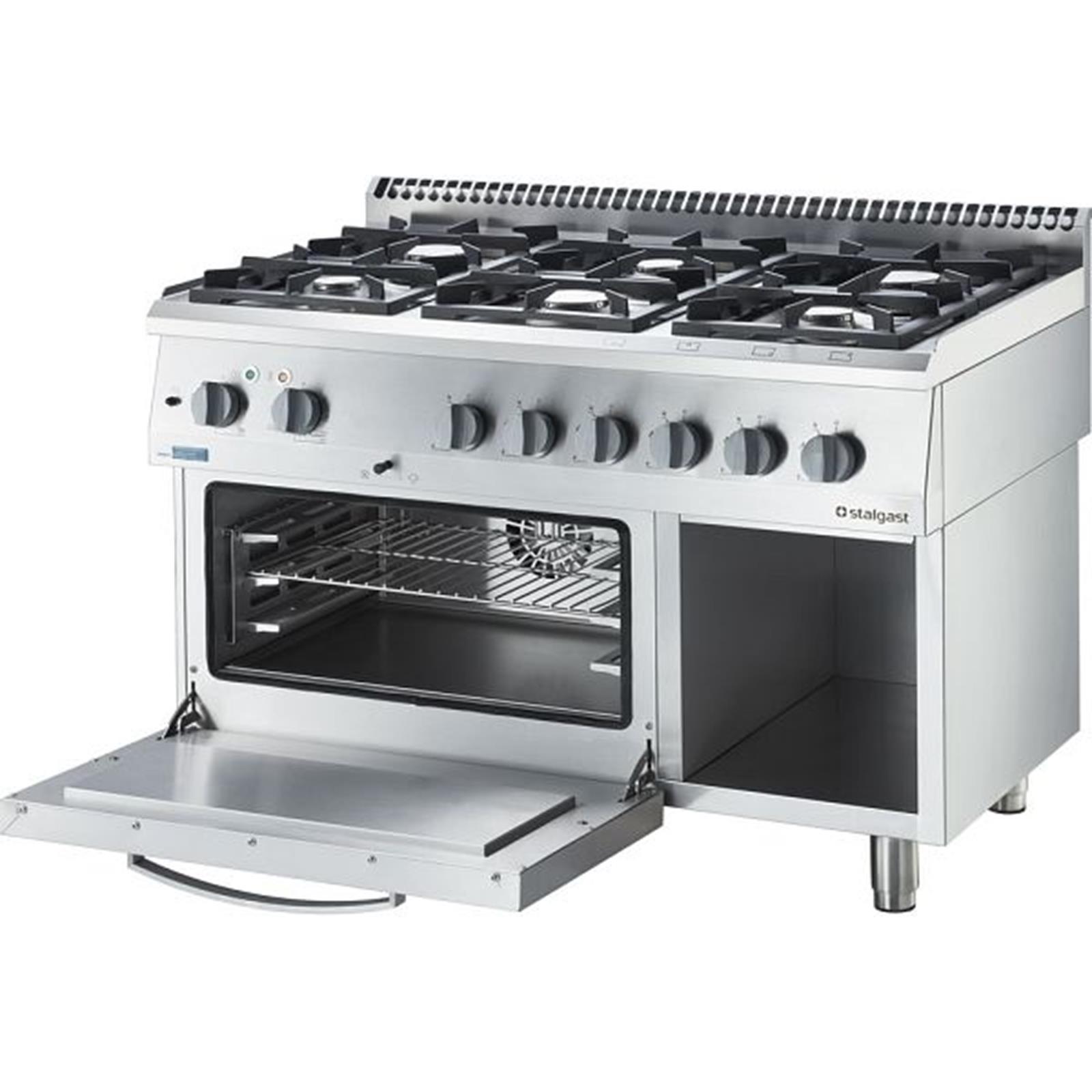 Gasherd Basic mit 6 Brennern &amp; Elektro-Umluft-Backofen GN1/1, Serie 700 ND