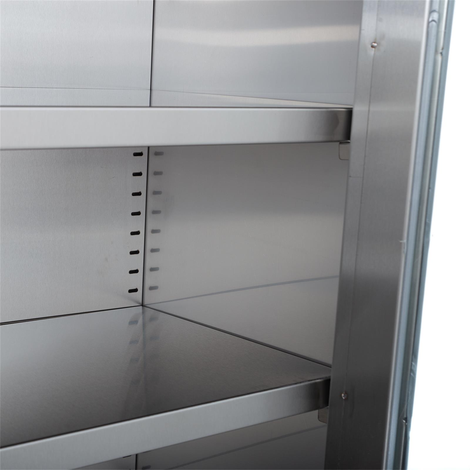 Edelstahl Hochschrank mit Glastüren, 90 x 180 cm