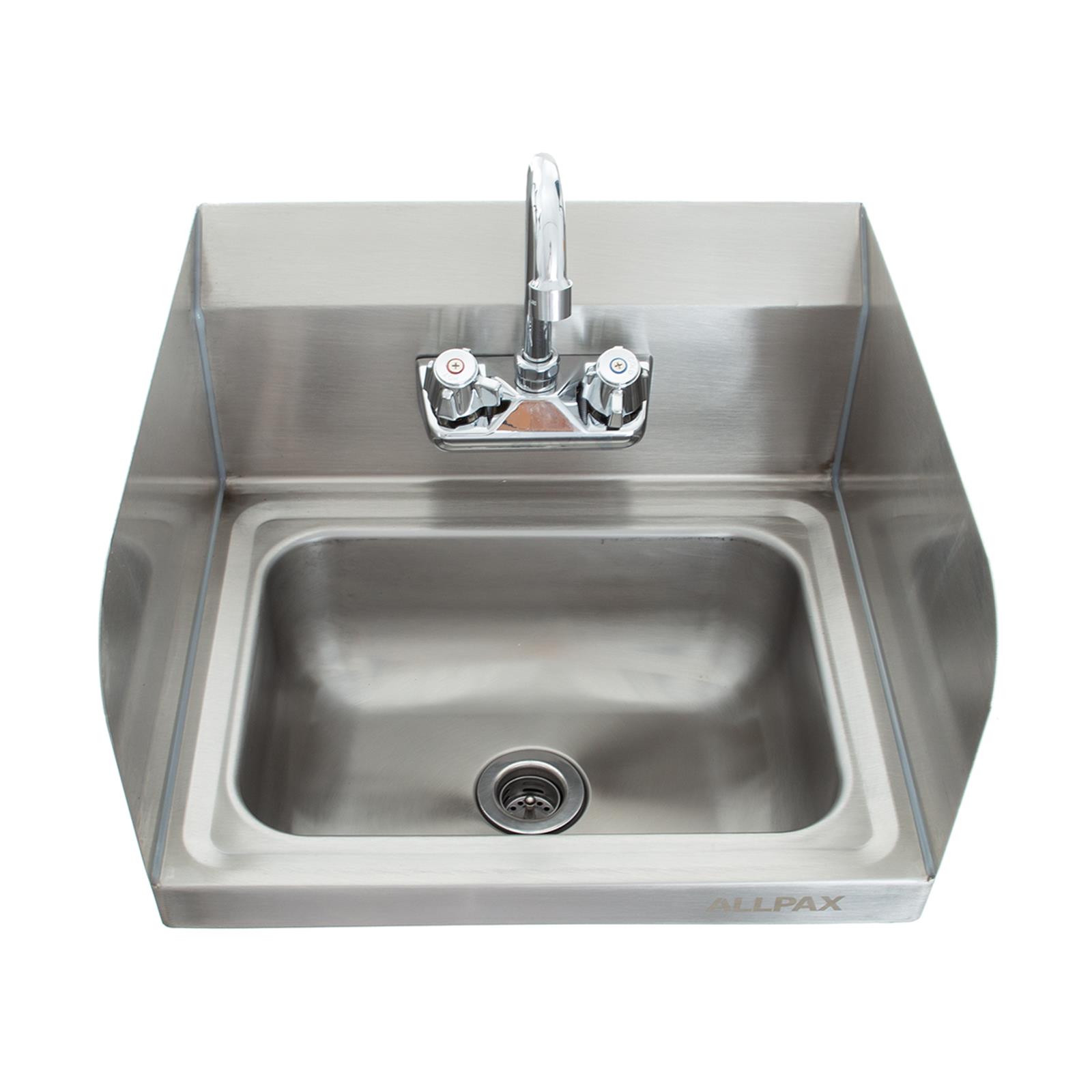 Handwaschbecken mit Seitenwänden, Vorderseite