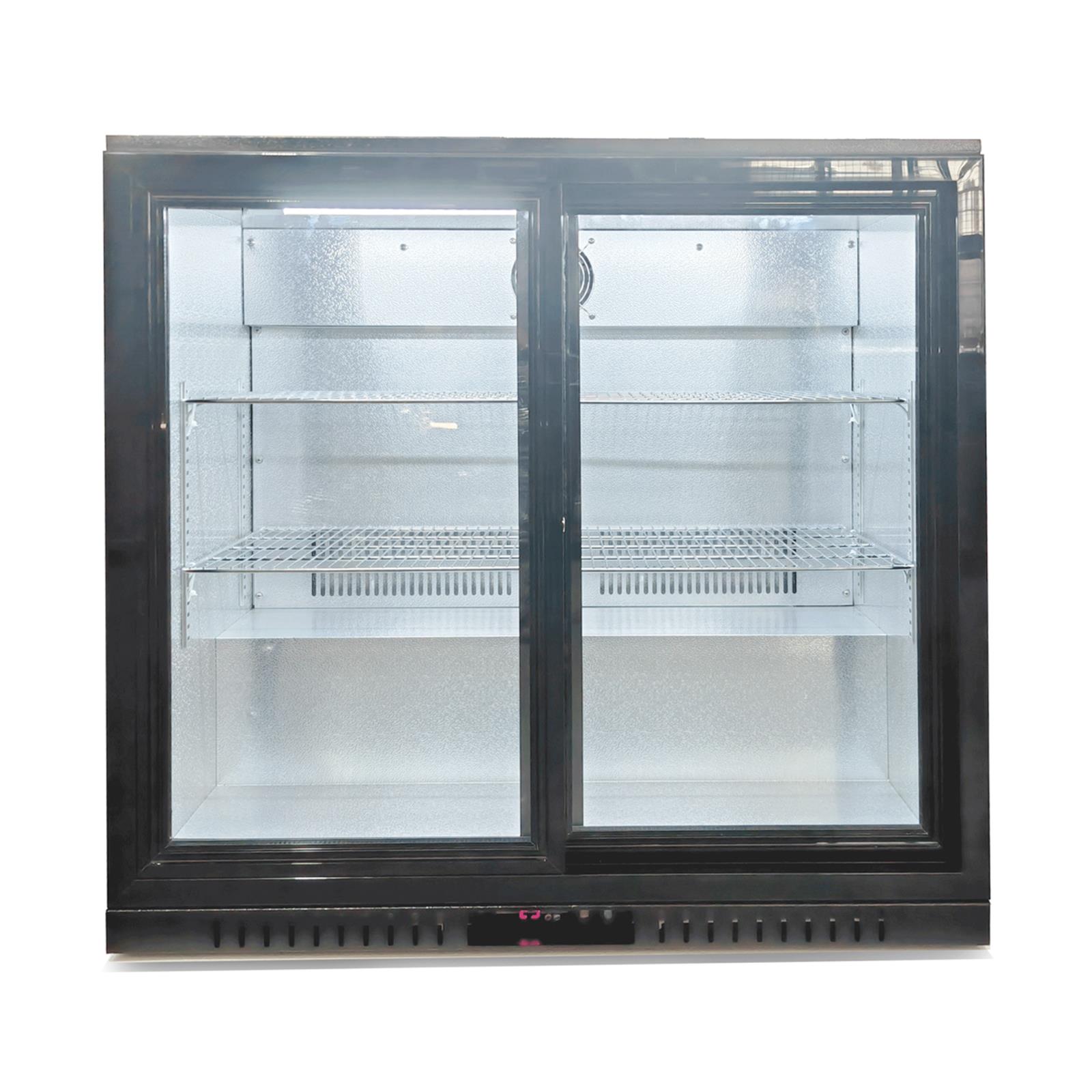 Bar Display Cooler, zwei Schiebetüren, schwarz