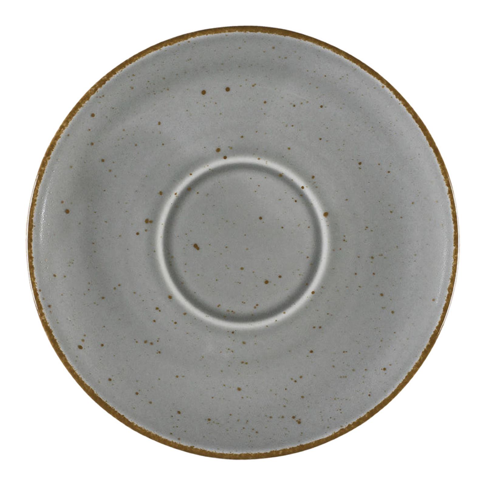 12 x Untertasse Porzellan Serie Aida Ø 160 mm – grau