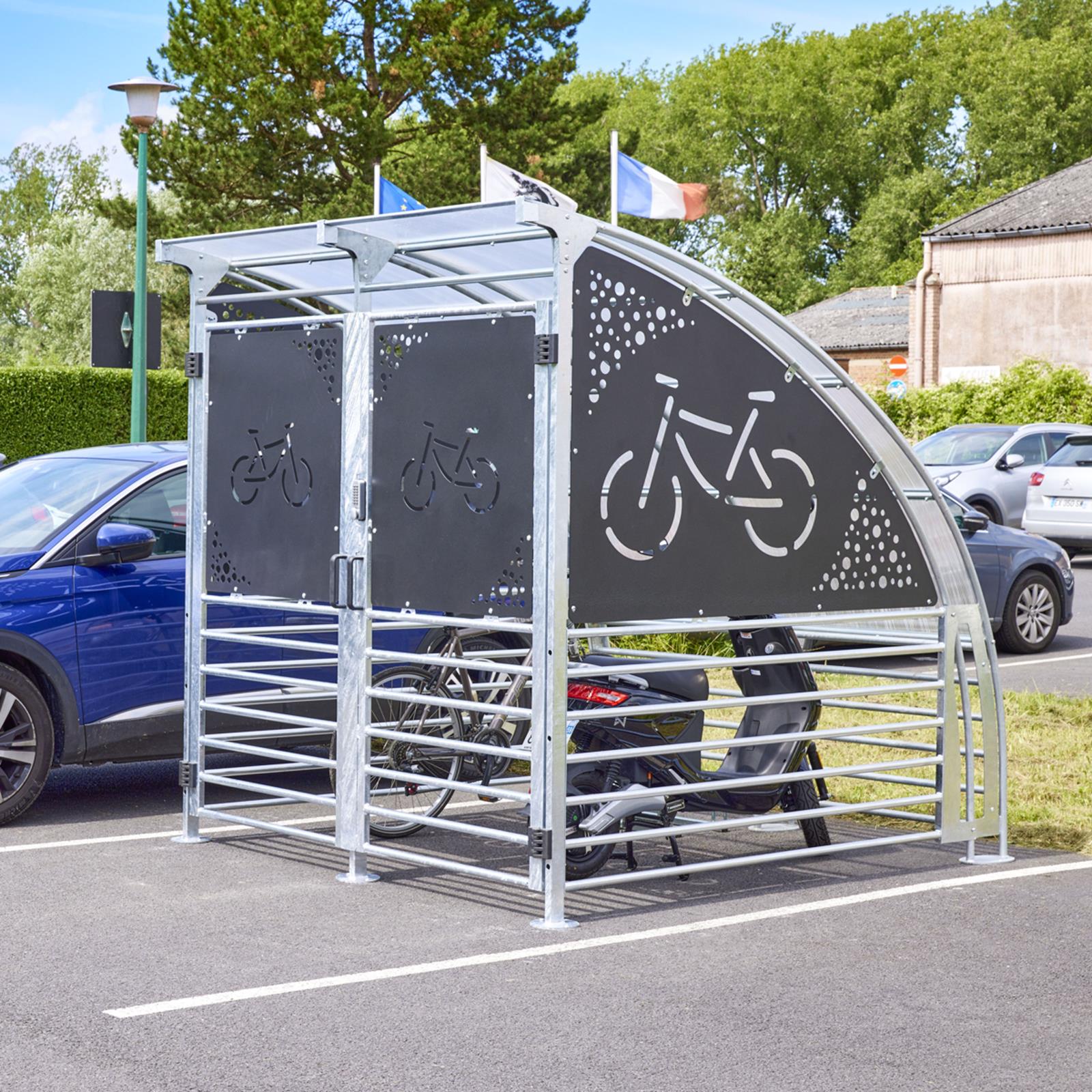 Fahrradunterstand für 6 Fahrräder, abschließbar