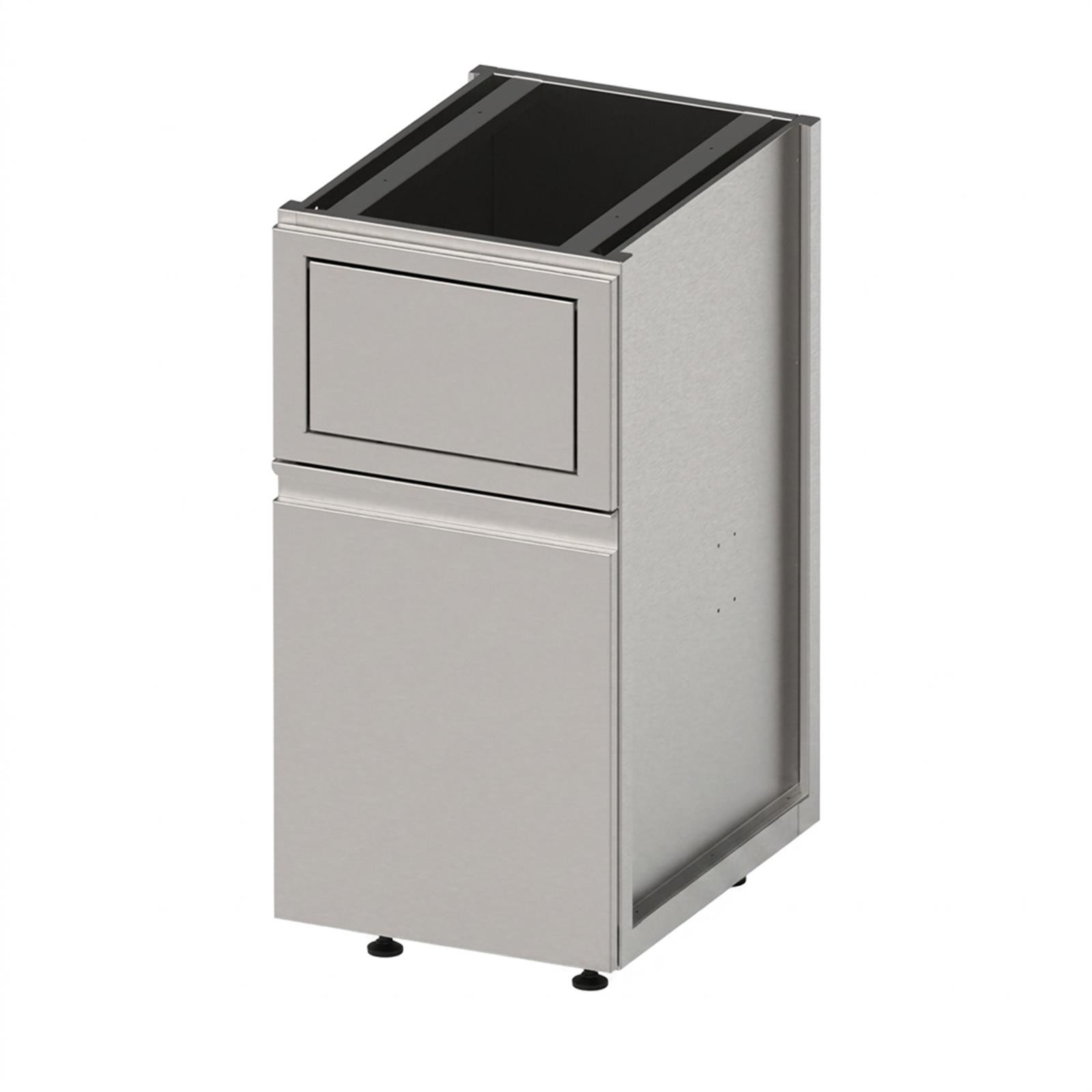 Unterschrank Bar mit Abfallkipper und Klappdeckelöffnung, Höhe 850 mm