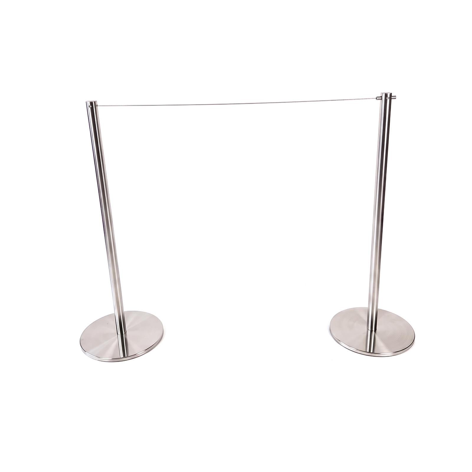 Abgrenzungsständer mit Reboundkordel/-band – H 1 m, Kordel 2 m, Edelstahl