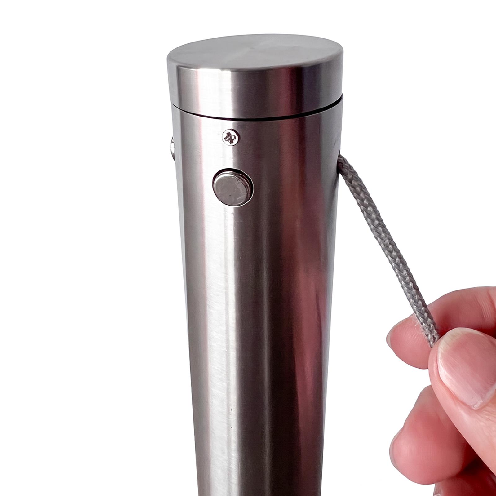 Abgrenzungsständer mit Reboundkordel/-band – H 1 m, Kordel 2 m, Edelstahl