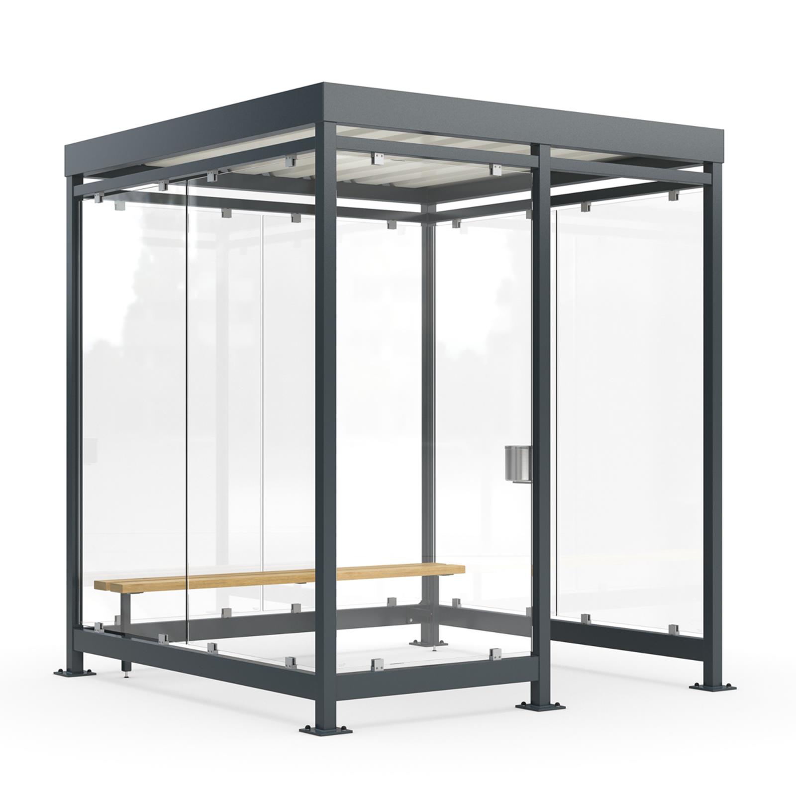 Raucherunterstand Set Black Edition, 2165 x 2165 x 2510 mm ohne Grünbedachung