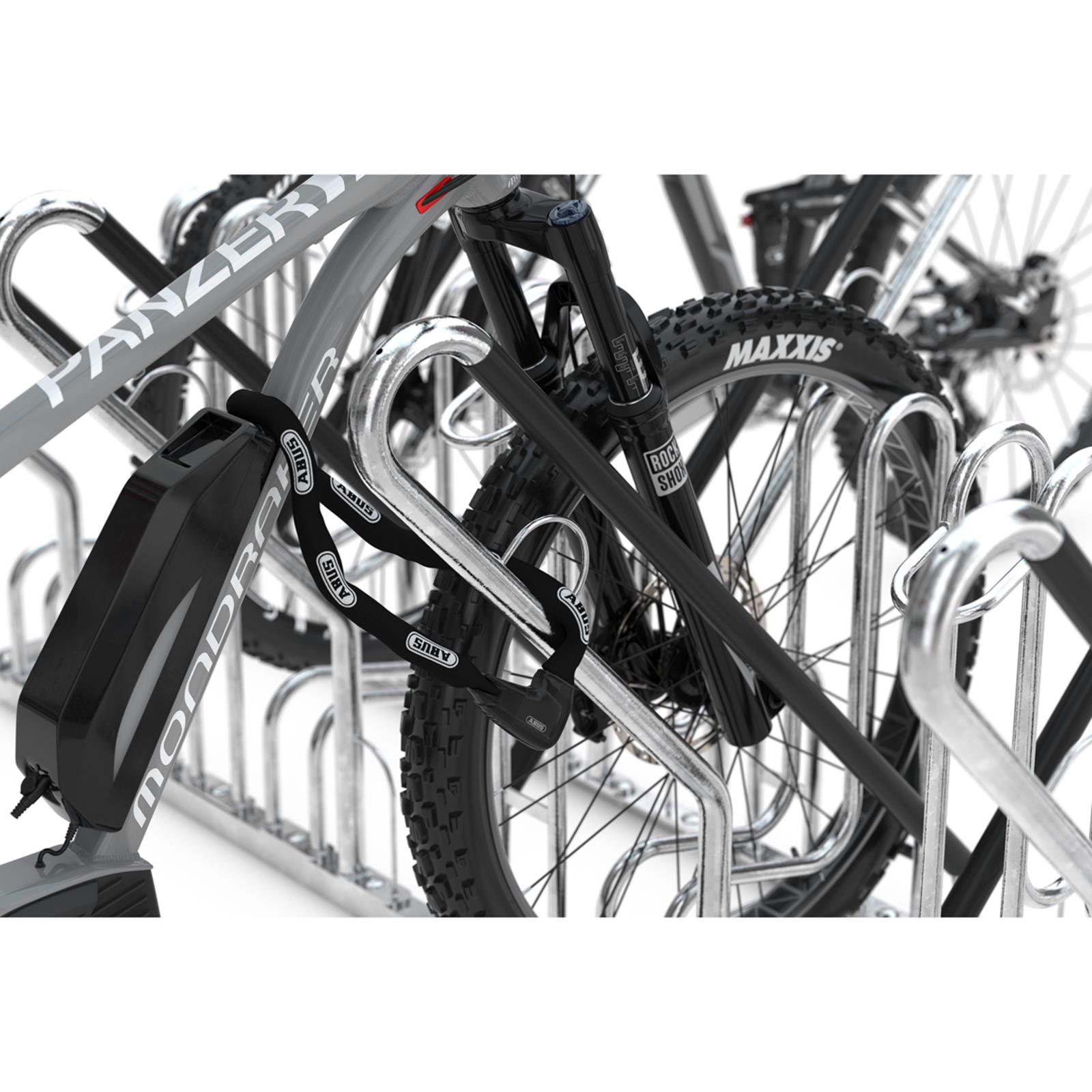 Fahrradständer 6 Einstellplätze silber/schwarz aus Stahl mit Anlehnparker
