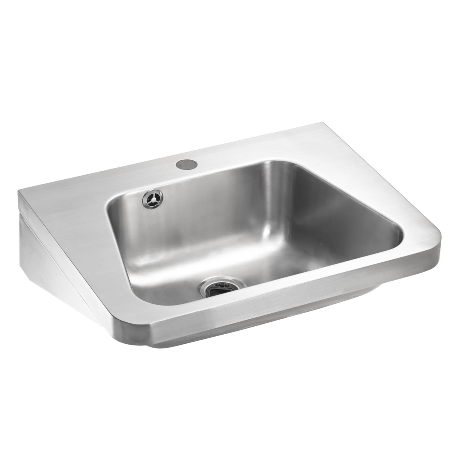 Waschtisch Edelstahl 550 x 160 x 420 mm, mit oder ohne Hahnloch
