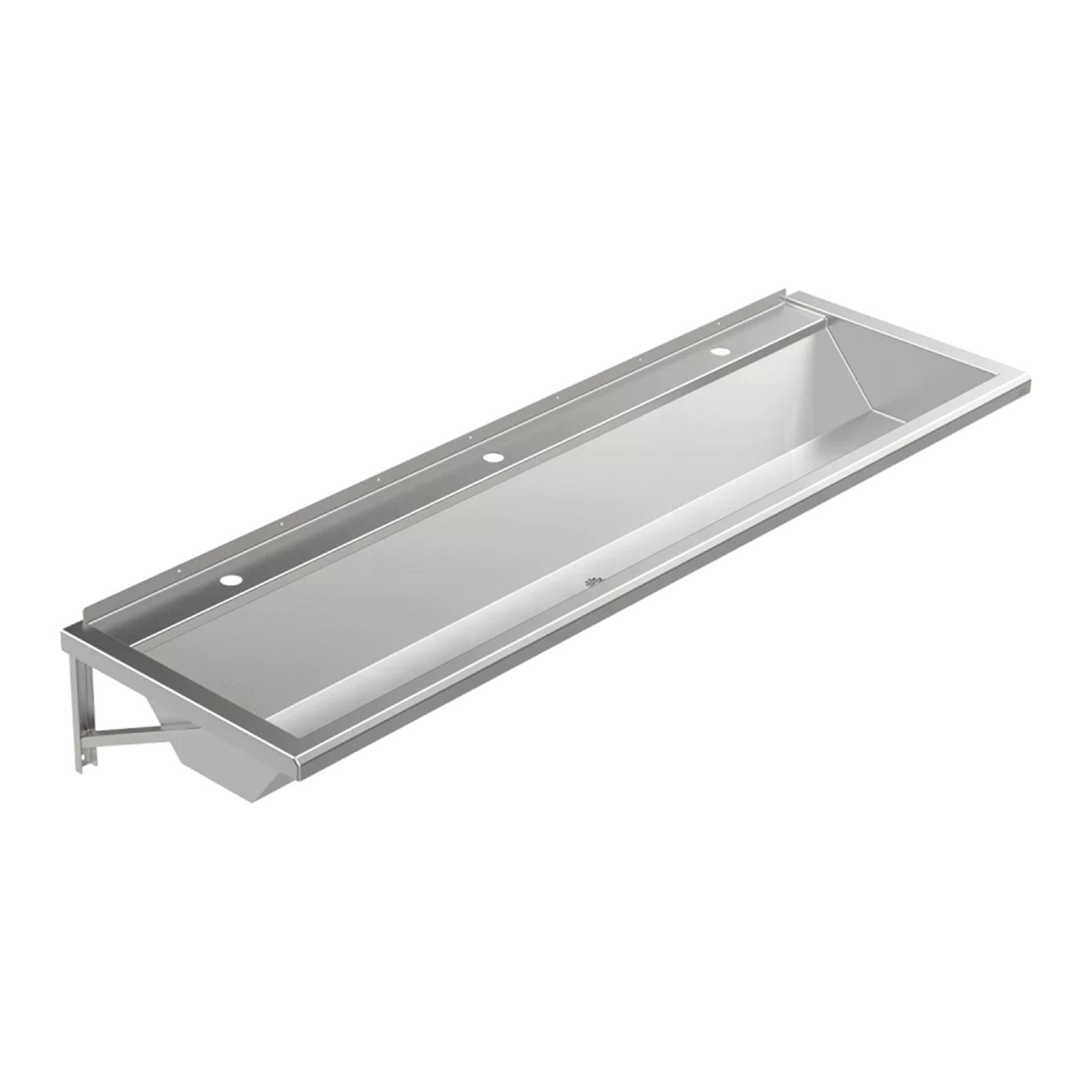Wandhängende Waschrinne Edelstahl 1800 mm – 3 Waschplätze
