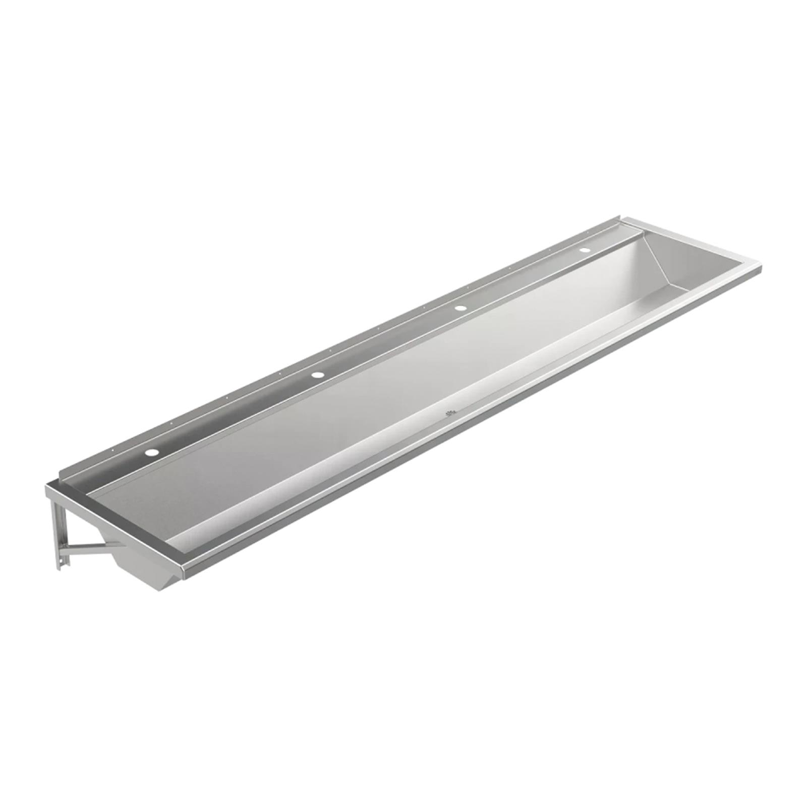 Wandhängende Waschrinne Edelstahl 2400 mm – 4 Waschplätze