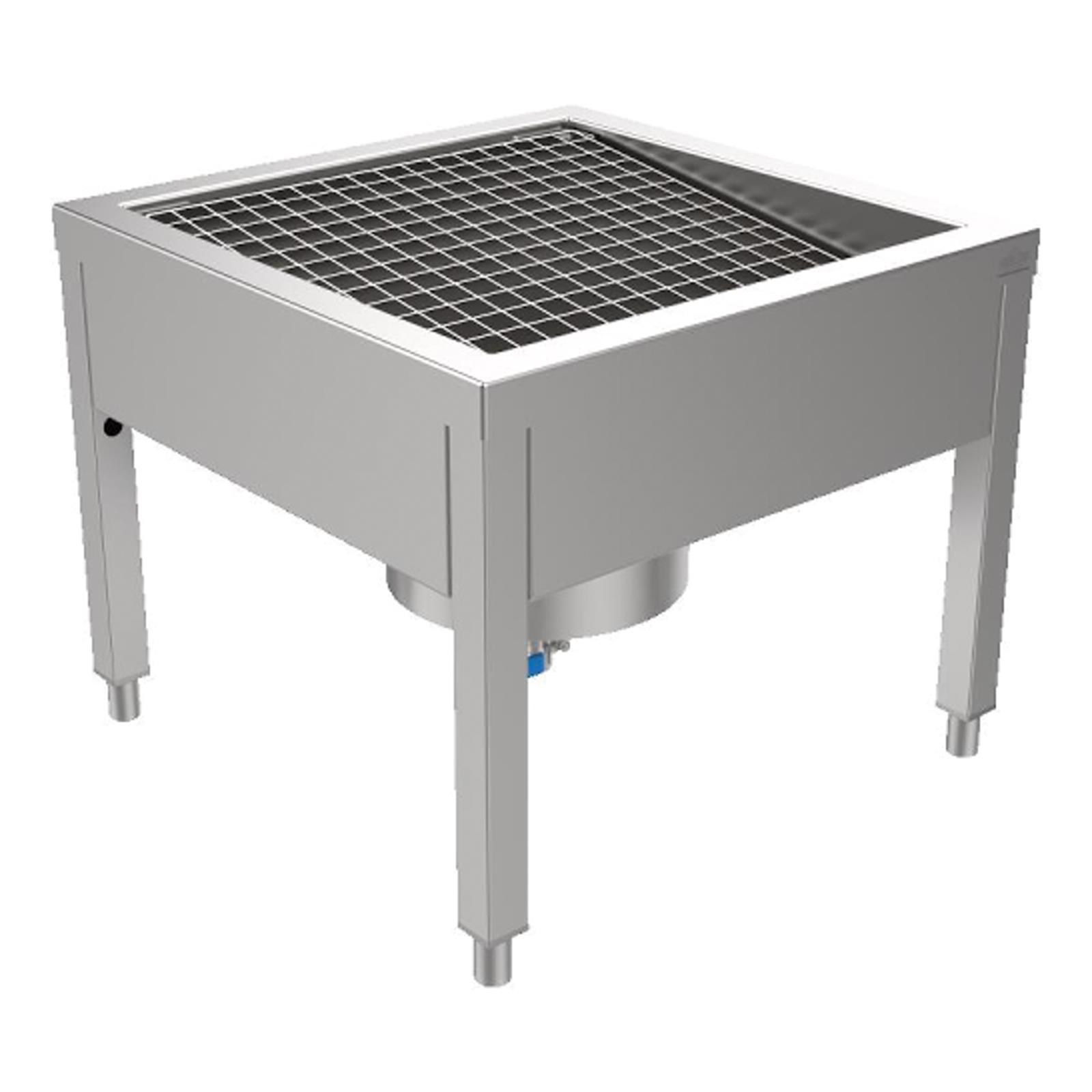 Schuhreinigungsanlage Edelstahl 2800 mm, 4 Reinigungsplätze