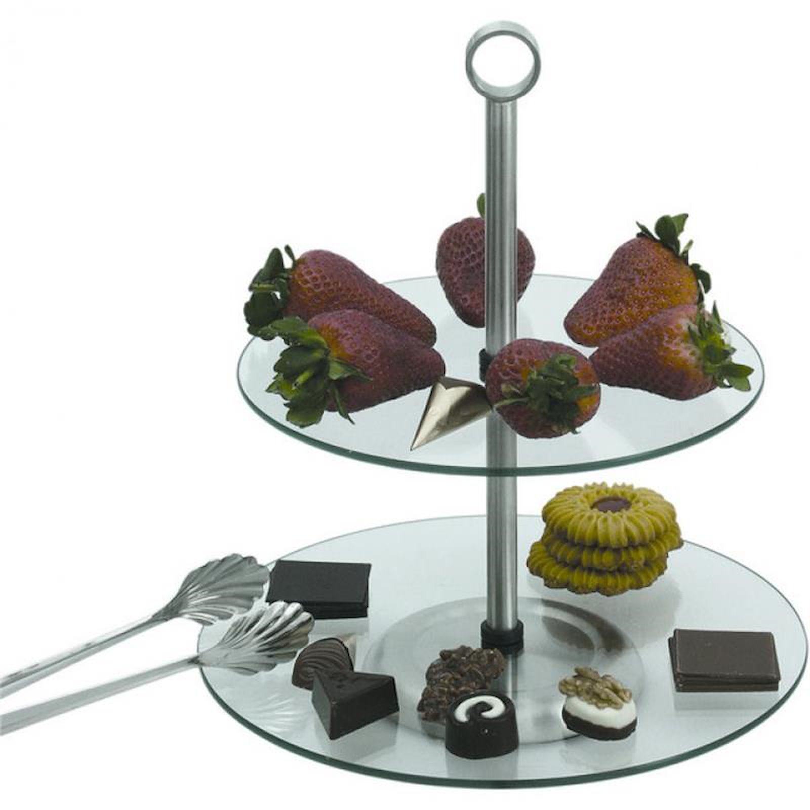 Glas - Etagere, 2-stufig, 25 & 21 cm