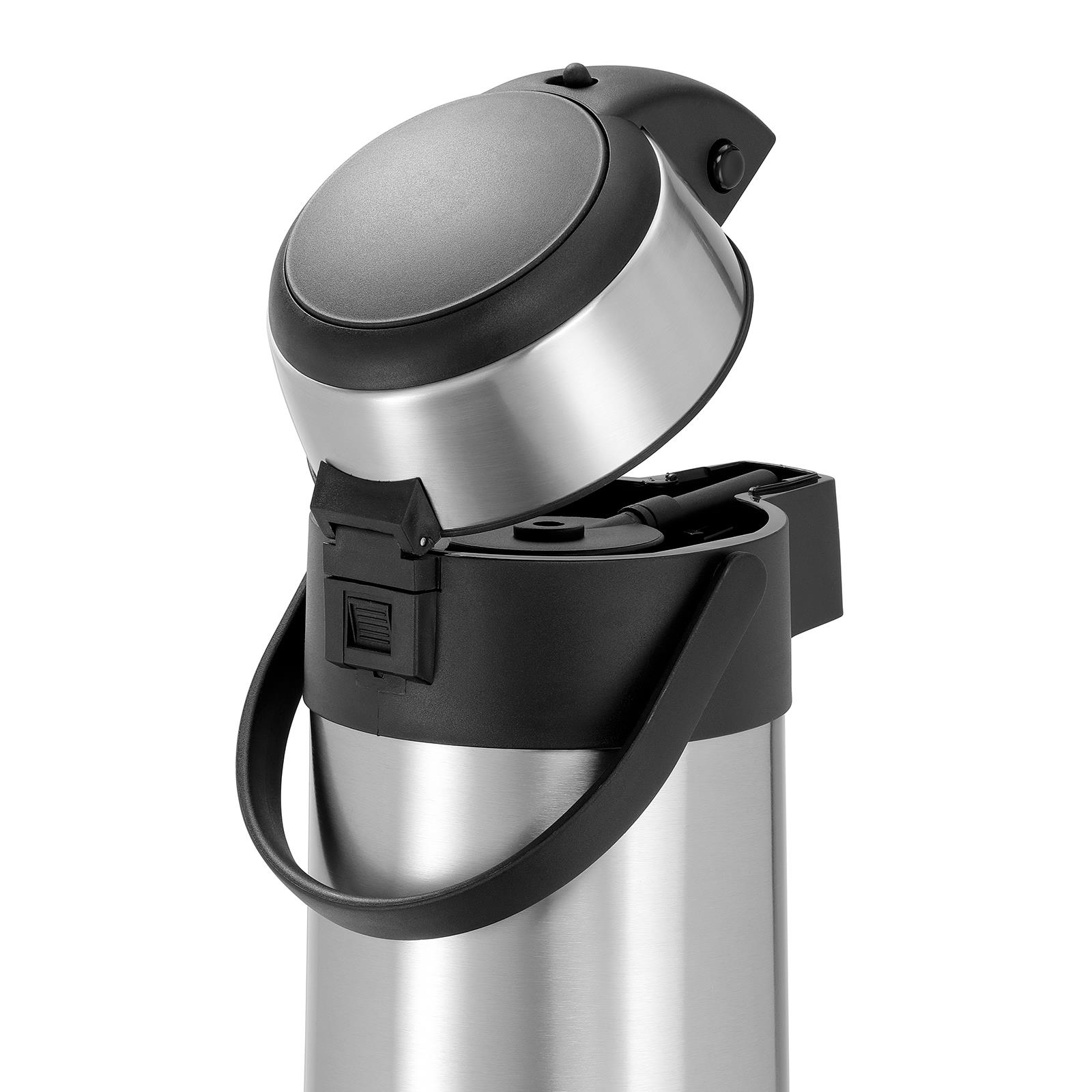 Isolierpumpkanne Deckel offen