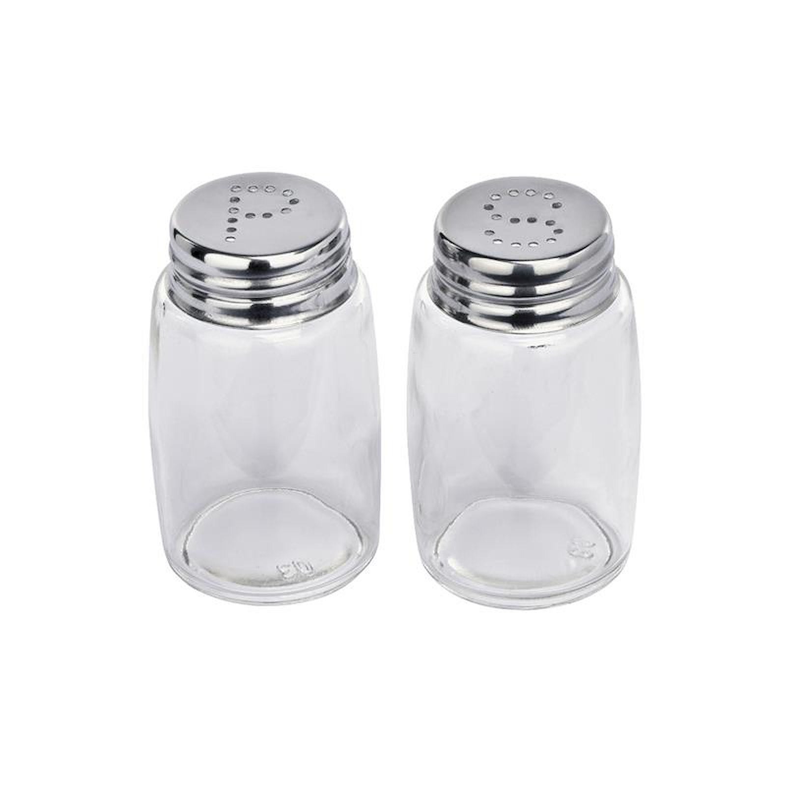 Salz-/Pfefferstreuer Set aus Glas/Kappe aus Edelstahl
