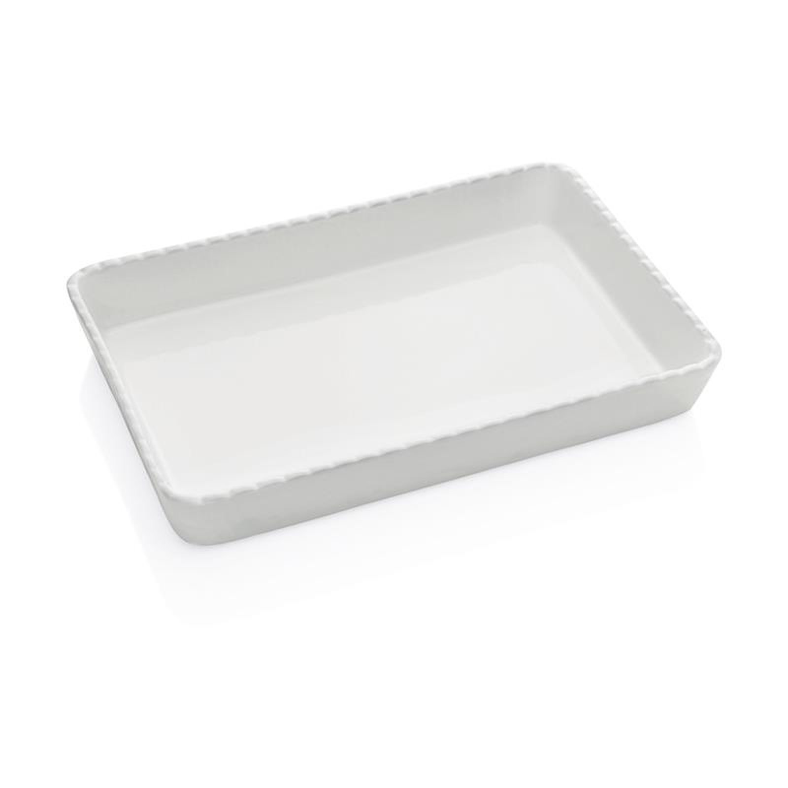 Backform Porzellan, rechteckig 32x22x5,5 cm, wei&szlig;, 2 St&uuml;ck