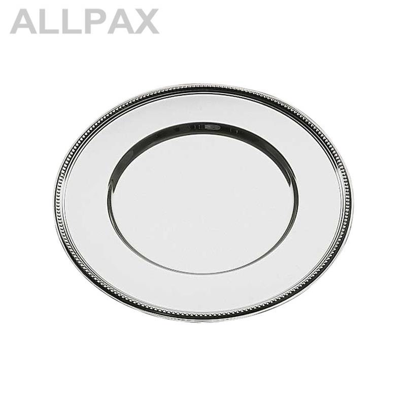 Platzteller mit Perlrand, Edelstahl