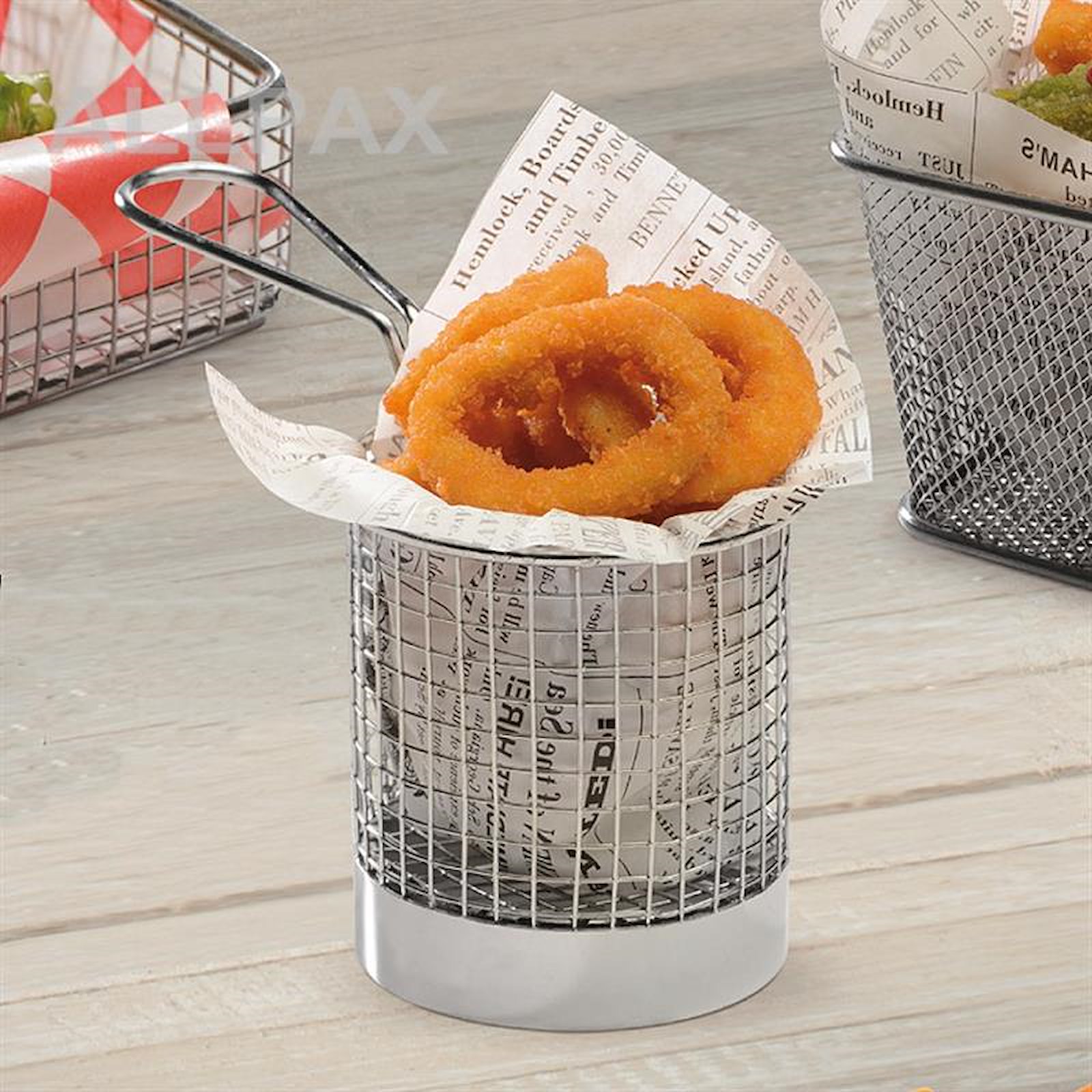 Snackholder-Drahtkorb  rund - mit Griff